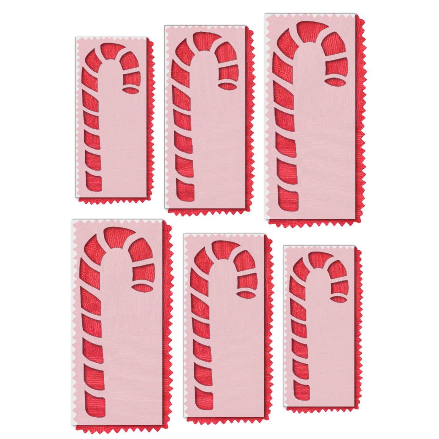 Stencil Stop Candy Cane Stencil - Reusable for DIY Projects, Painting, Drawing, Crafts - 14 Mil Mylar Plastic (6 Pack (2", 3", and 4", 2 Each))
