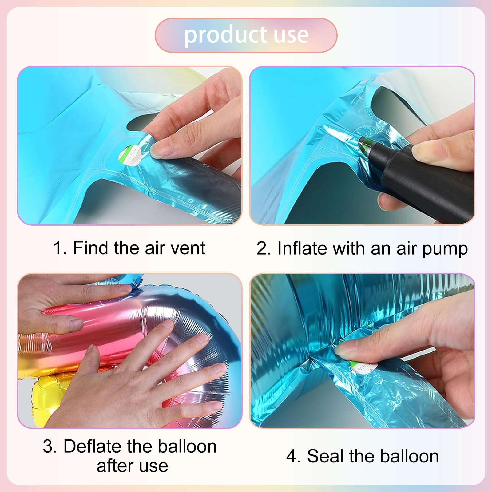 Decoration Anniversaire Arc En Ciel 7 Ans, Ballon Helium Nuage, Géants