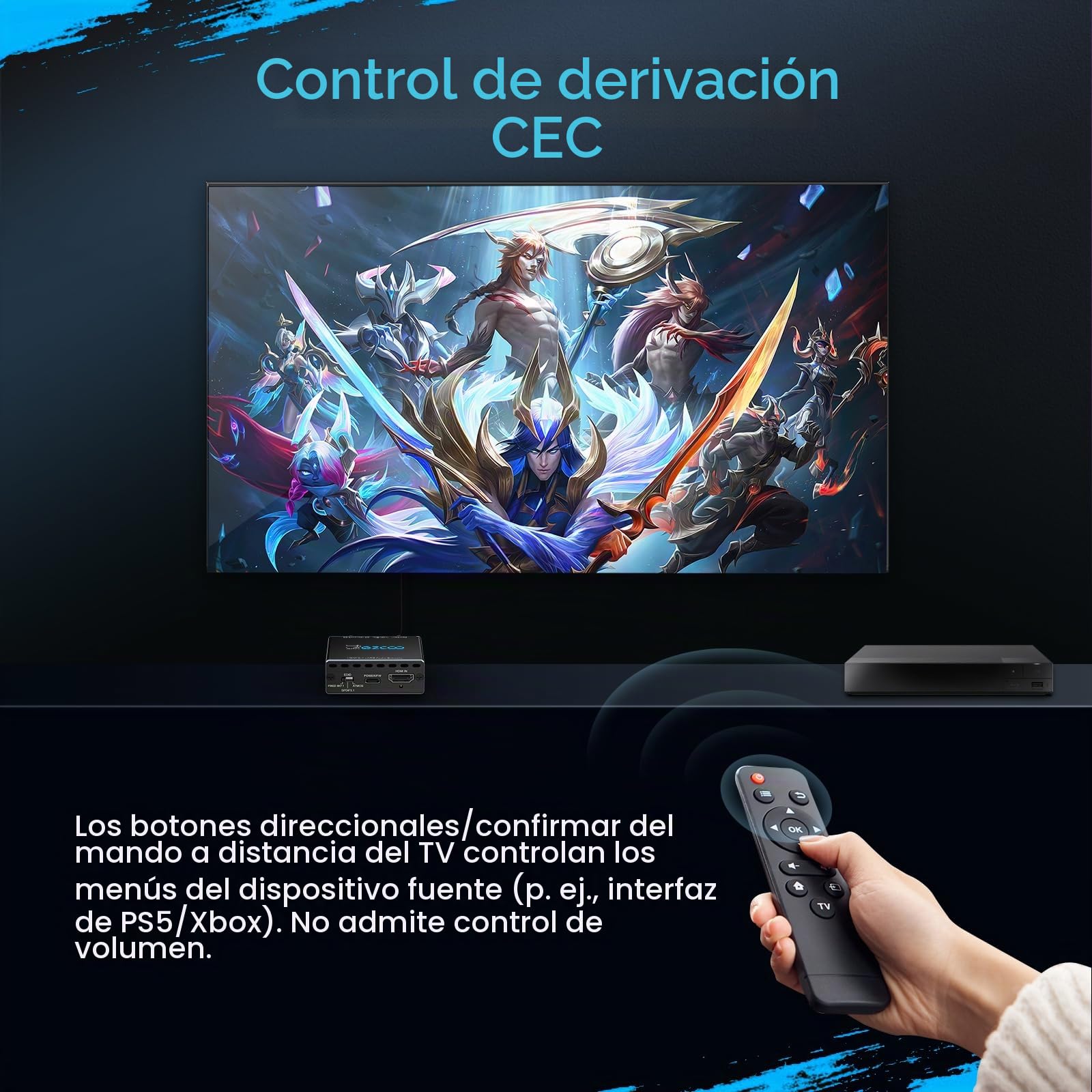 ROFAVEZCO Extracteur Audio HDMI 2.1 eARC 4K@120Hz Dolby Atmos/Vision VRR/ALLM CEC Bypass HDCP2.3 SPDIF Plug & Play pour Soundbars/Sonos ARC/eARC/PS5/Xbox