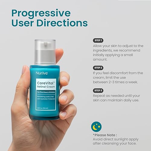 Miniatura 7 de CoreVital Crema de retinol  Crema facial antienvejecimiento con retinol  Hidratante facial para una piel suave  Para arrugas oculares, estrías,