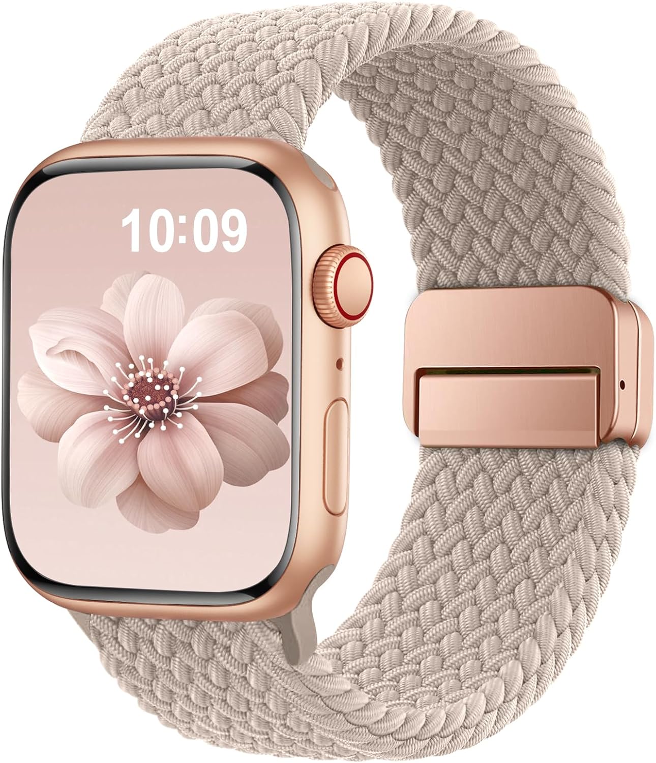 SuperNaNa Braided Stretchy Band Compatible with Apple Watch Bands 38mm 40mm 41mm 42mm 46mm 44mm 45mm 49mm for Women Men, Nylon Sport Strap Solo Loop for iWatch Series SE 10 9 8 7 6 5 4 3 Ultra 2 1 Milk Tea 38mm/40mm/41mm/42mm(Series 10)