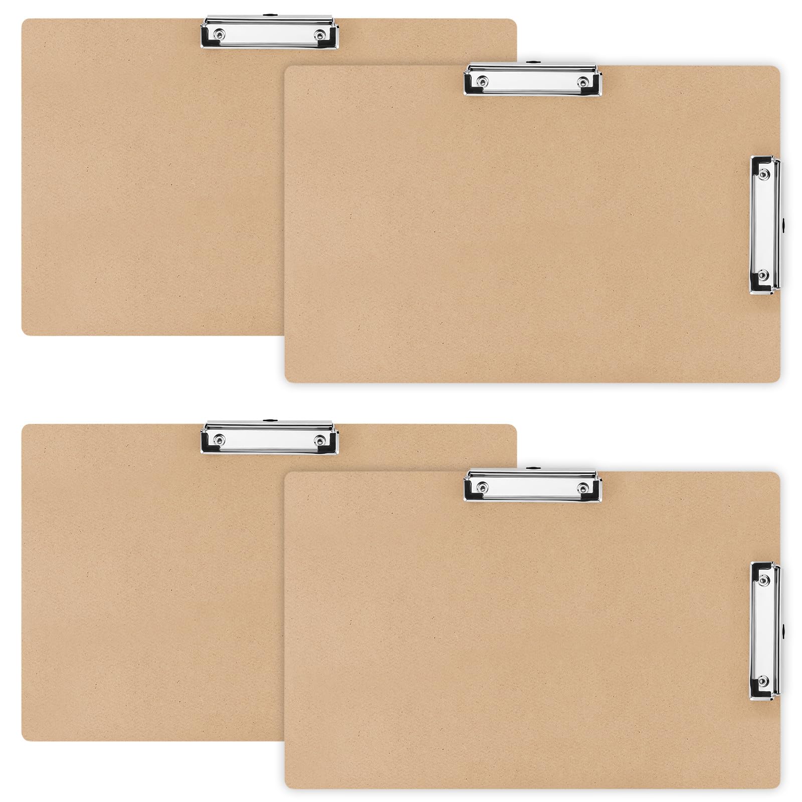 Henoyso 4 portapapeles de madera de 11 x 17 pulgadas con clip de perfil bajo, doble clip de paisaje, tablero de dibujo horizontal, grande, para escritorio, papel, bocetos, suministros de arte