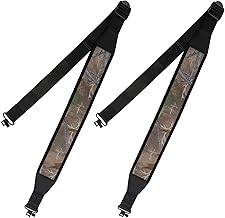 2-Pack Two Point Traditional Sling with 1.25” Sling Swivel 2.2” Neoprene Shoulder Pad Adjustable Length 24” to 50” Shoulder Strap for Outdoors