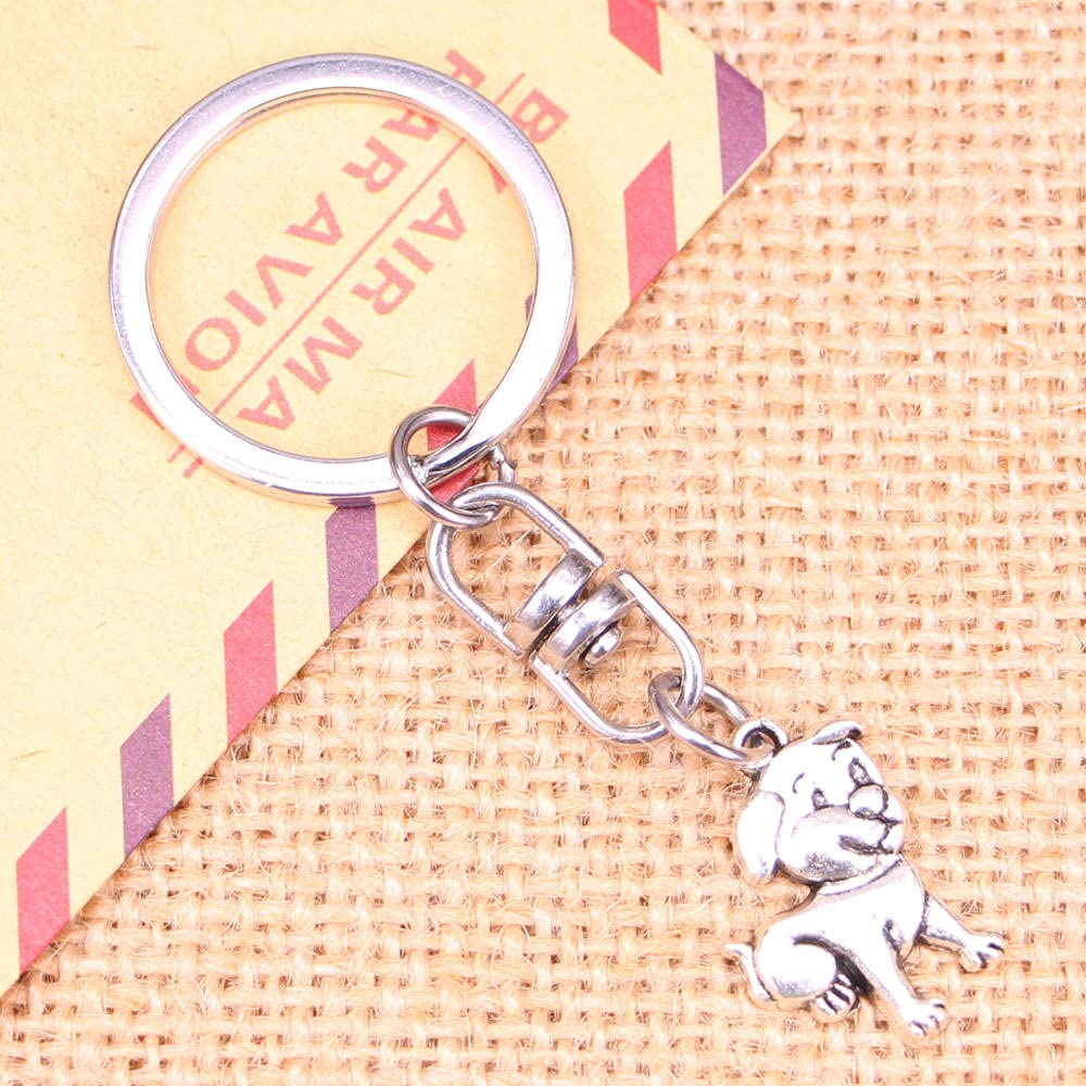 20 Stücke Schlüsselanhänger 21X16Mm Schöne Hund Anhänger DIY Männer Schmuck Auto Schlüsselanhänger Ring Halter Souvenir Für Geschenk