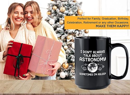 Miniatura 6 de Taza de café Astronomer de 15 onzas, color negro, hablar sobre astronomía A, amante del espacio, física, astomonía