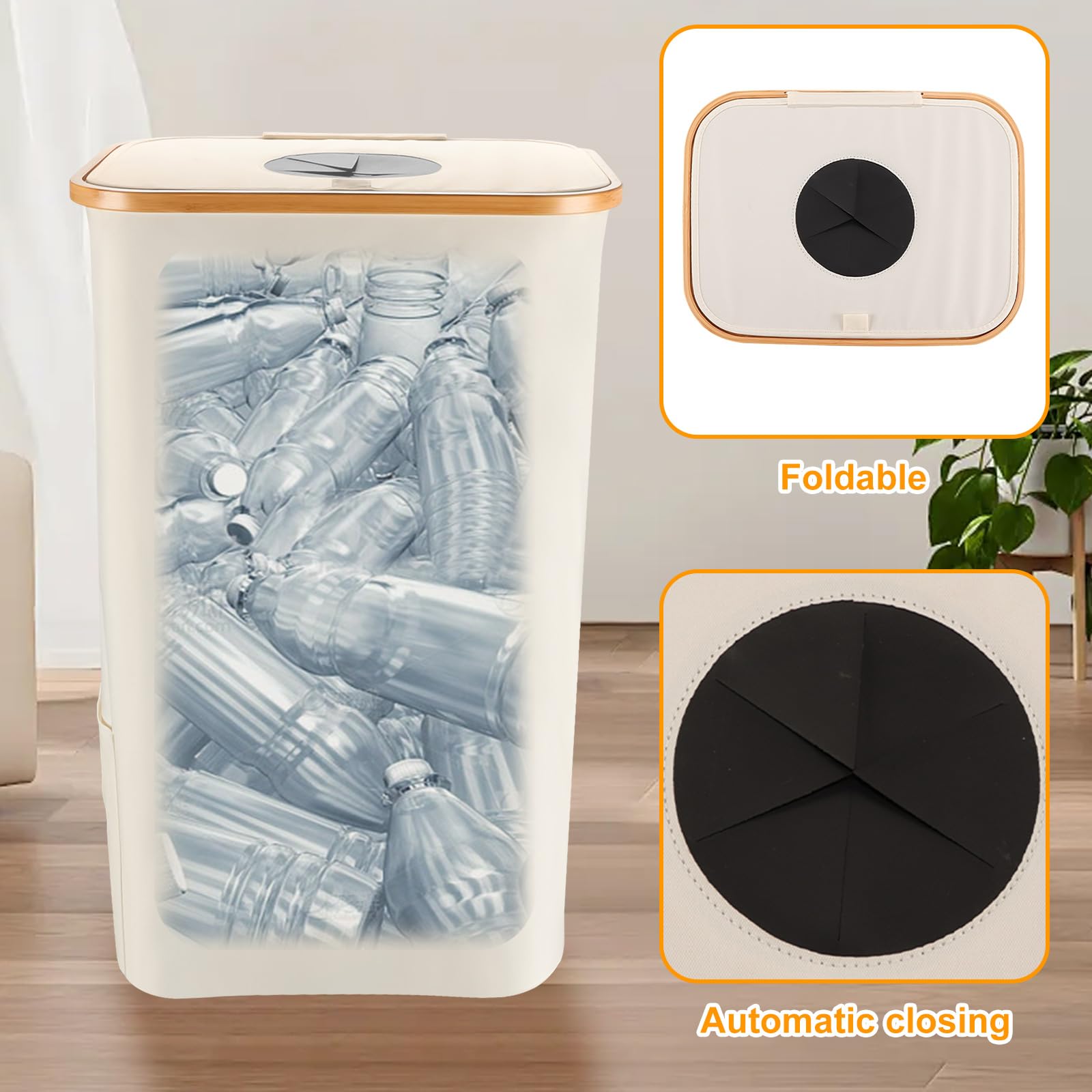 VCKHRRY 110L Poubelle Tri Selectif Pour Plastique Bouteilles Verre