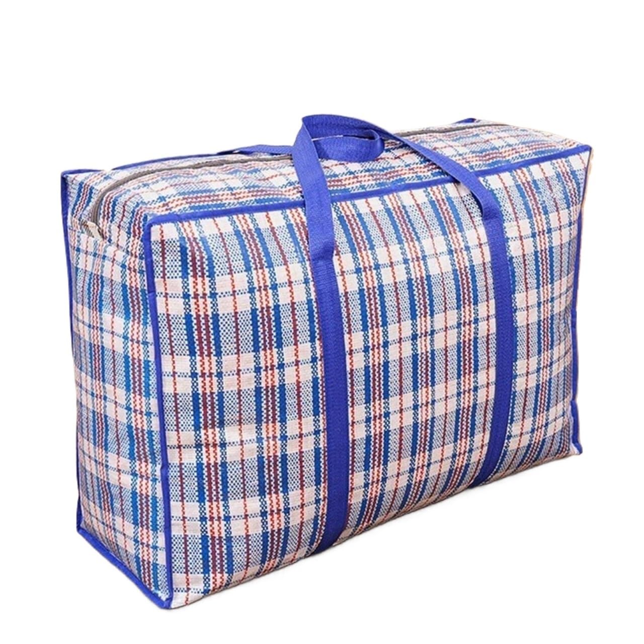 UBOHUZ 10 Pcs Waterproof Portable Moving Bag Multifunctional Luggage Packing Thickened Woven Large Capacity Quilt Clothing Storage for Moving House(Blue,70X50X23cm-L)