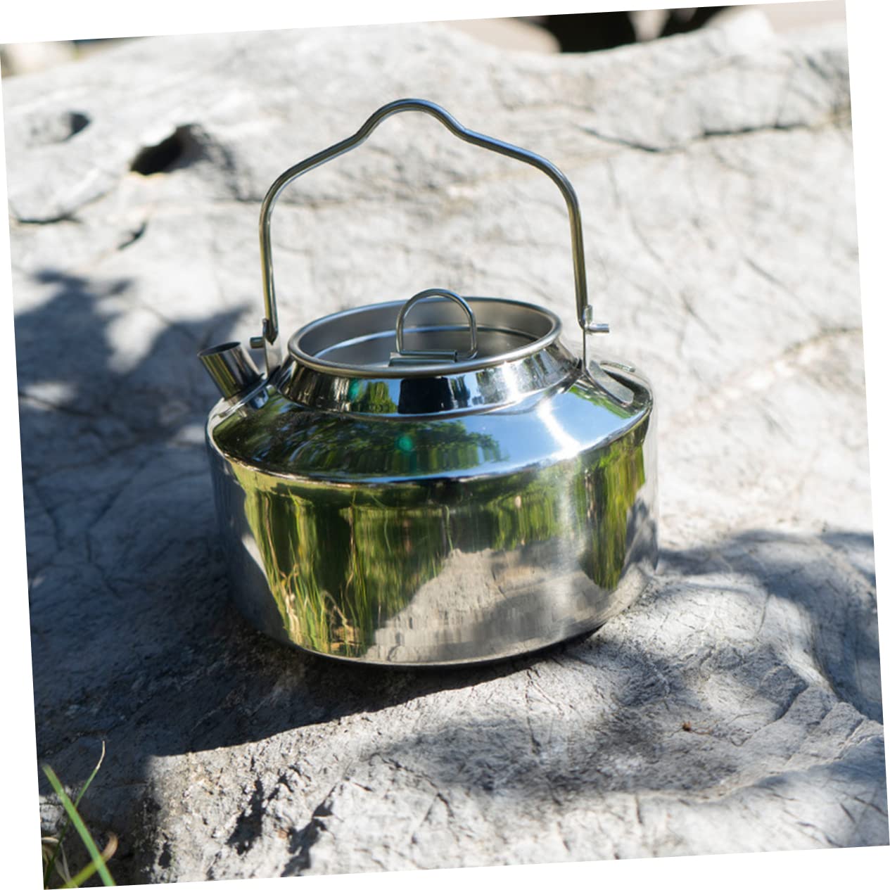Homoyoyo Tetera De Camping Portátil Hervidor De Agua De Acero Inoxidable Resistente Ergonómica Para Estufa Cocina Al Aire Libre Para Camping Senderismo Actividades Al Aire Libre
