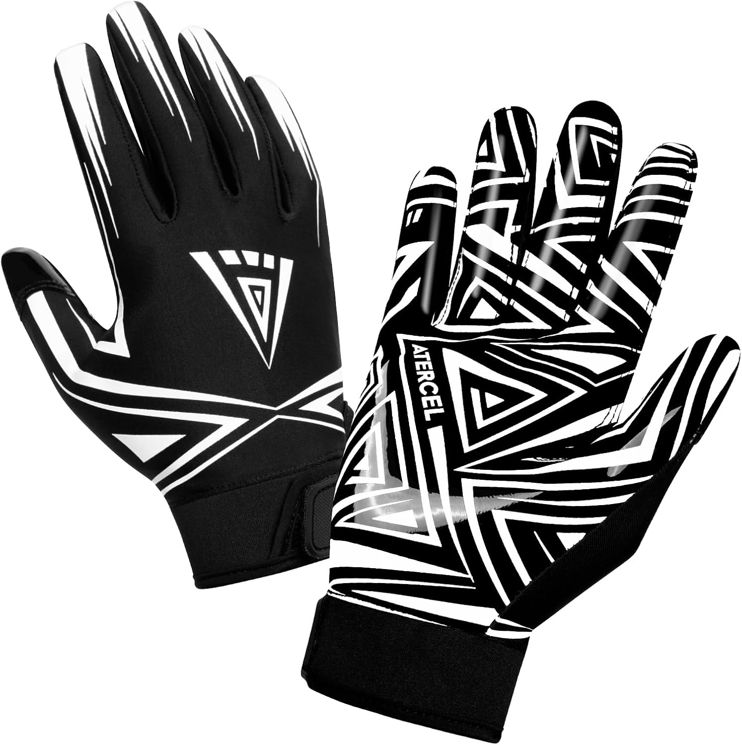 ATERCEL Men's Football Receiver Gloves - Sticky Silicone Grip, Breathable Nylon, Durable High-Performance for Rugby & Adults