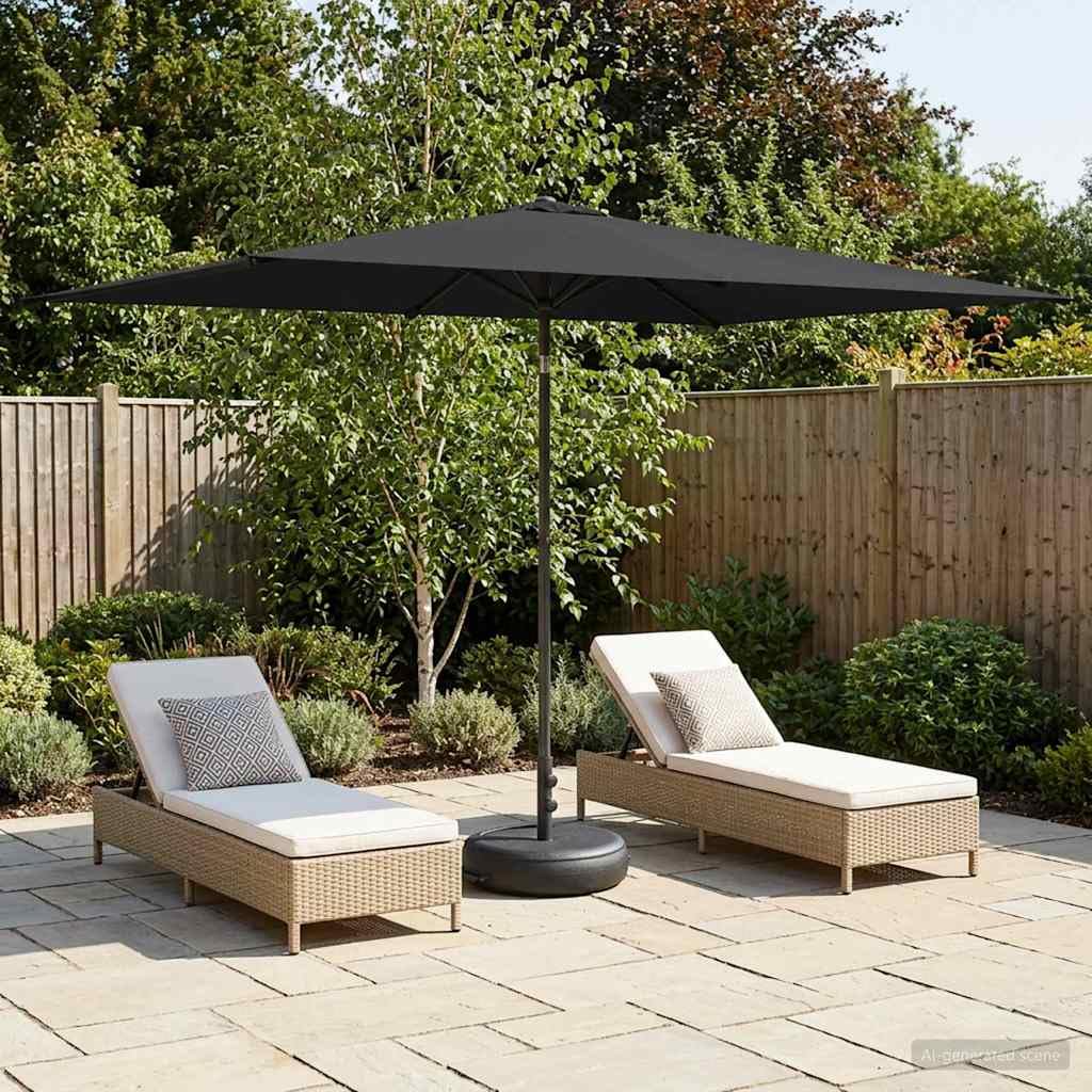 Parasol de jardin anti UV toile perméable résistant au vent
