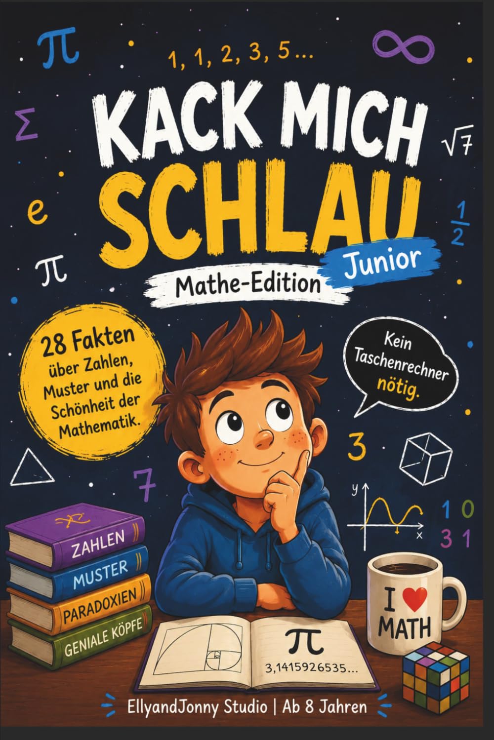 Kack mich schlau Junior – Spannende Mathematik für Kinder ab 8: 28 spannende Fakten über Zahlen, Muster, Unendlichkeit und berühmte Mathematiker – Wissensbuch & Geschenk für kluge Kinder ab 8 Jahren