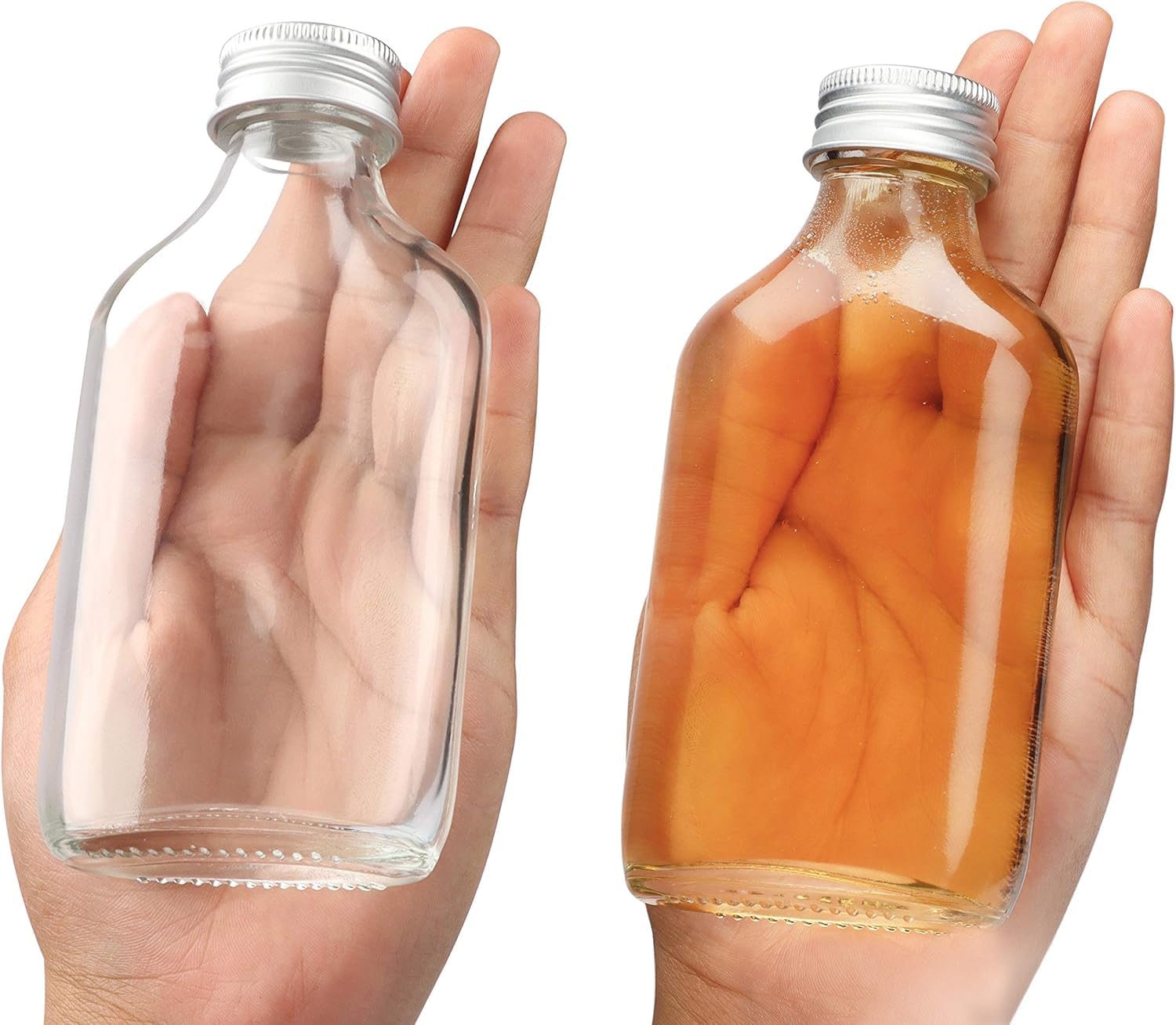 Lote de 50 botellas de vidrio de 100 ml, frascos de bolsillo, botellas para licores, degustaciones o muestras de productos