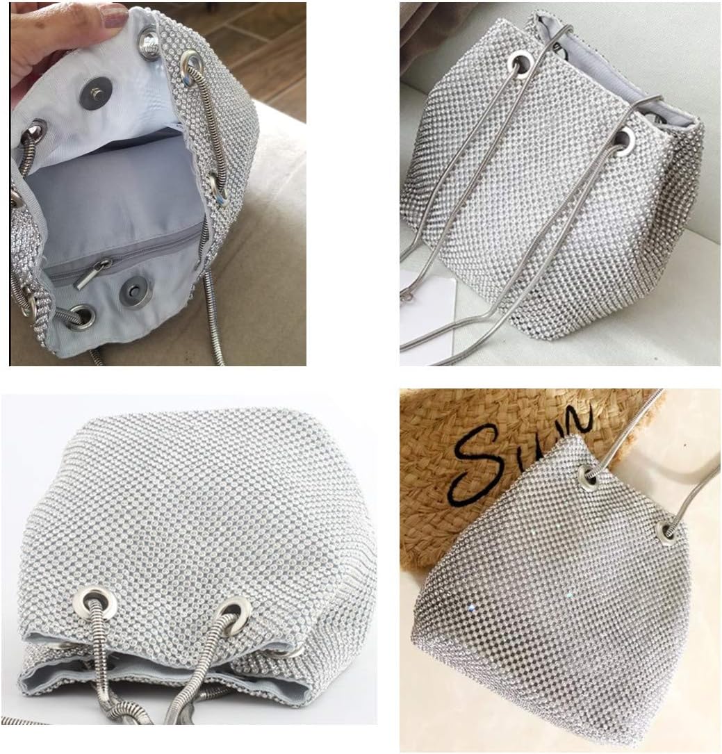 Luxury Full Rhinestone Bucket Bag, Sparkling Bling Evening Purse for Women’s Special Occasions and Formal Events - Image 5