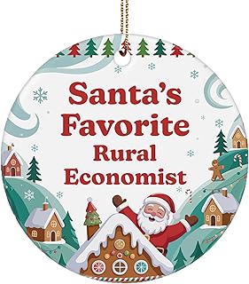 Santa’s Favorite Rural Economist Ornament Gifts for Agricultural Economist Staff Employee - Xmas Party Decoration - Ceramic Ornament for Christmas Tree Hanging - Holiday, New Year