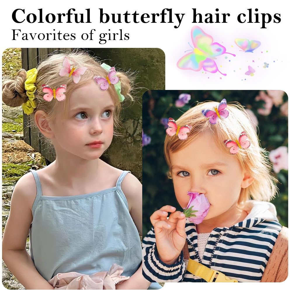 Amazon.co.jp: ピンクバタフライヘアクリップ、TODDER 20個 小さな