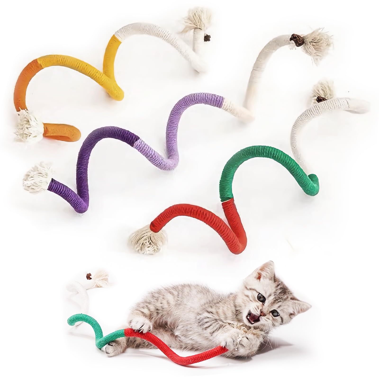 3PCS Rope Cat Toys, Catnip Toys with Refillable Natural Catnip, Interactive Cat Toy for Indoor Kittens, Interactive Cat Toys Catnip for All Breeds 23 Inches