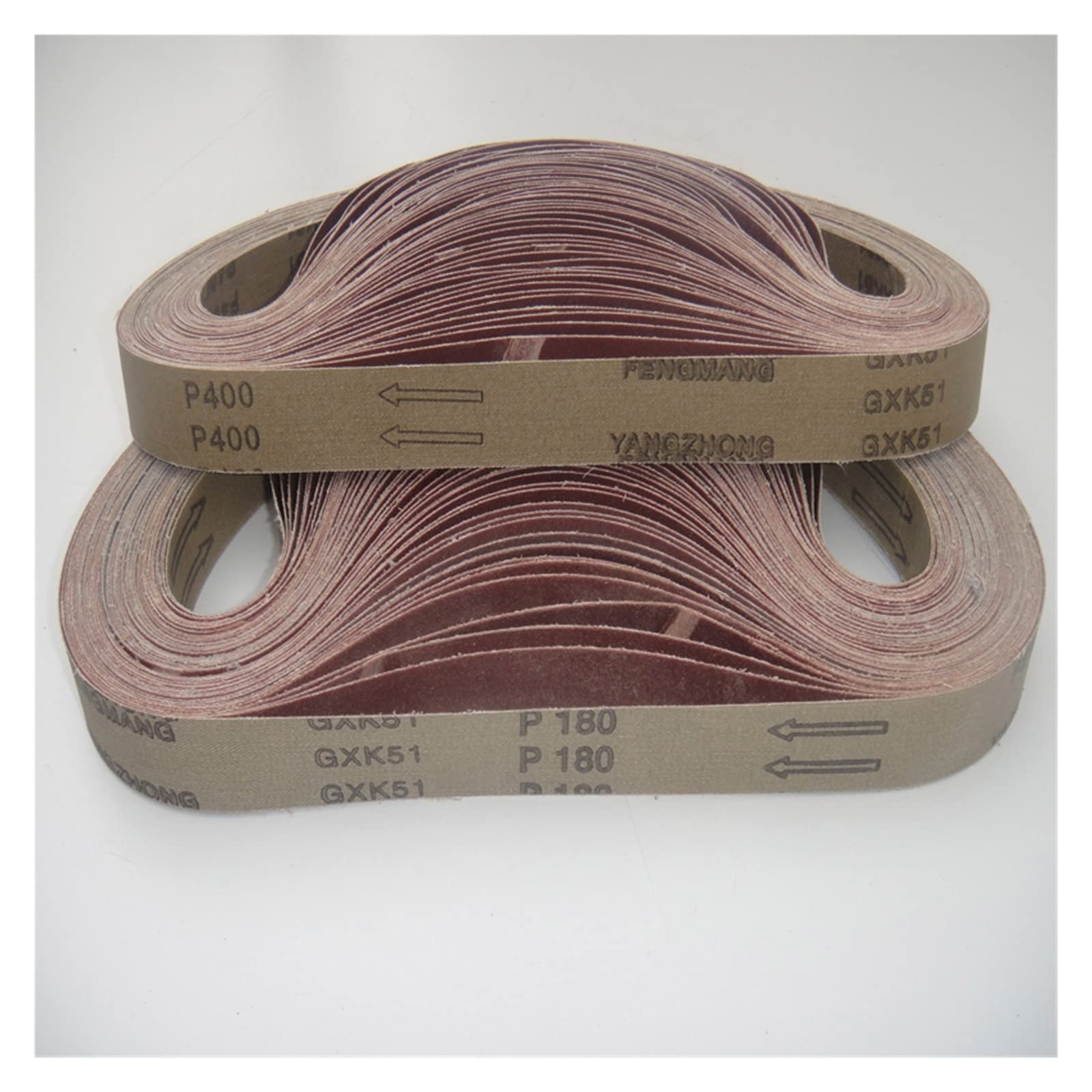 SHALLEZSOU Sander belt 10pcs 762 * 25mm Brown alumina Abrasive Sanding Belt corundum sand belt for Metal grinder GXK51(320)