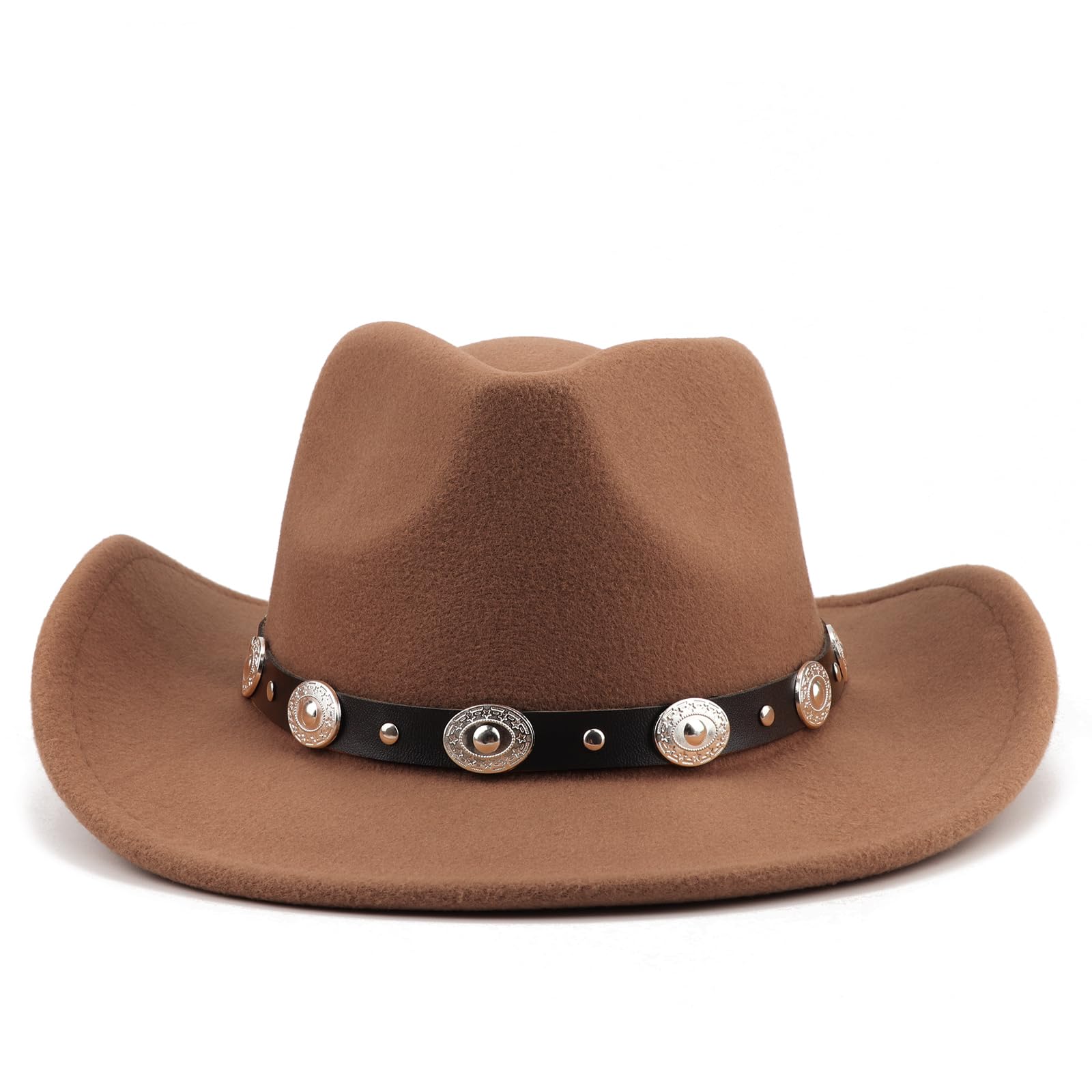 DRESHOW Wide Brim Hat Fedora for Women Belt Buckle Retro Panama Floppy Hat