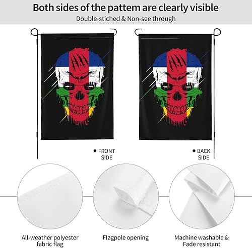 Miniatura 6 de Creative Central African Republic Patriot Skull National Flag Garden Flag 28"x40" Inch Double Sided Garden Flags Home Lawn Outdoor Decor Flags Party