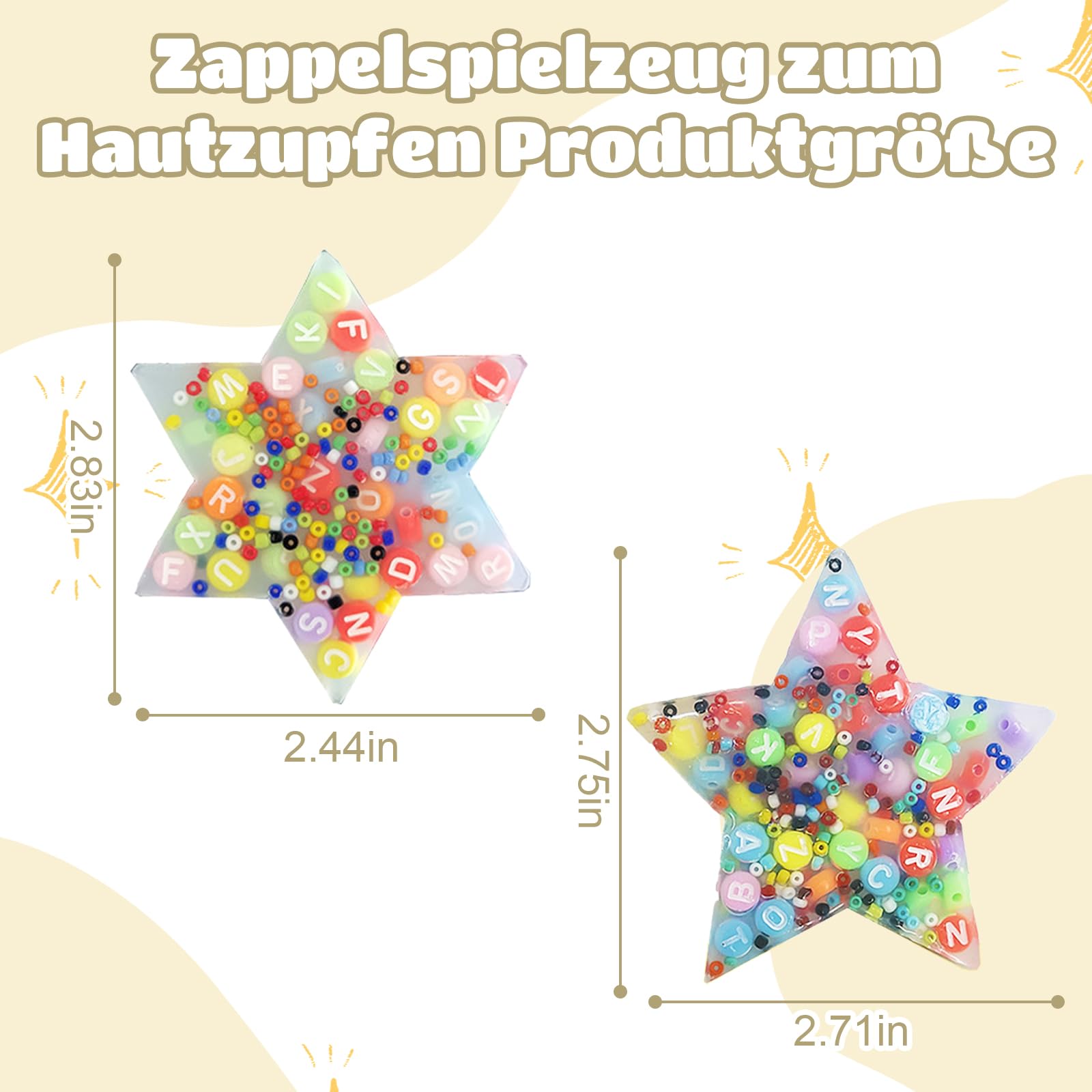 CAIJ 6 Pcs Picky Pads, Skin Picking Fidget,Picky Gadgets, Star Picky Sensory Toys, Fingerspielzeug, Sensorisches Spielzeug für Kinder und Erwachsene