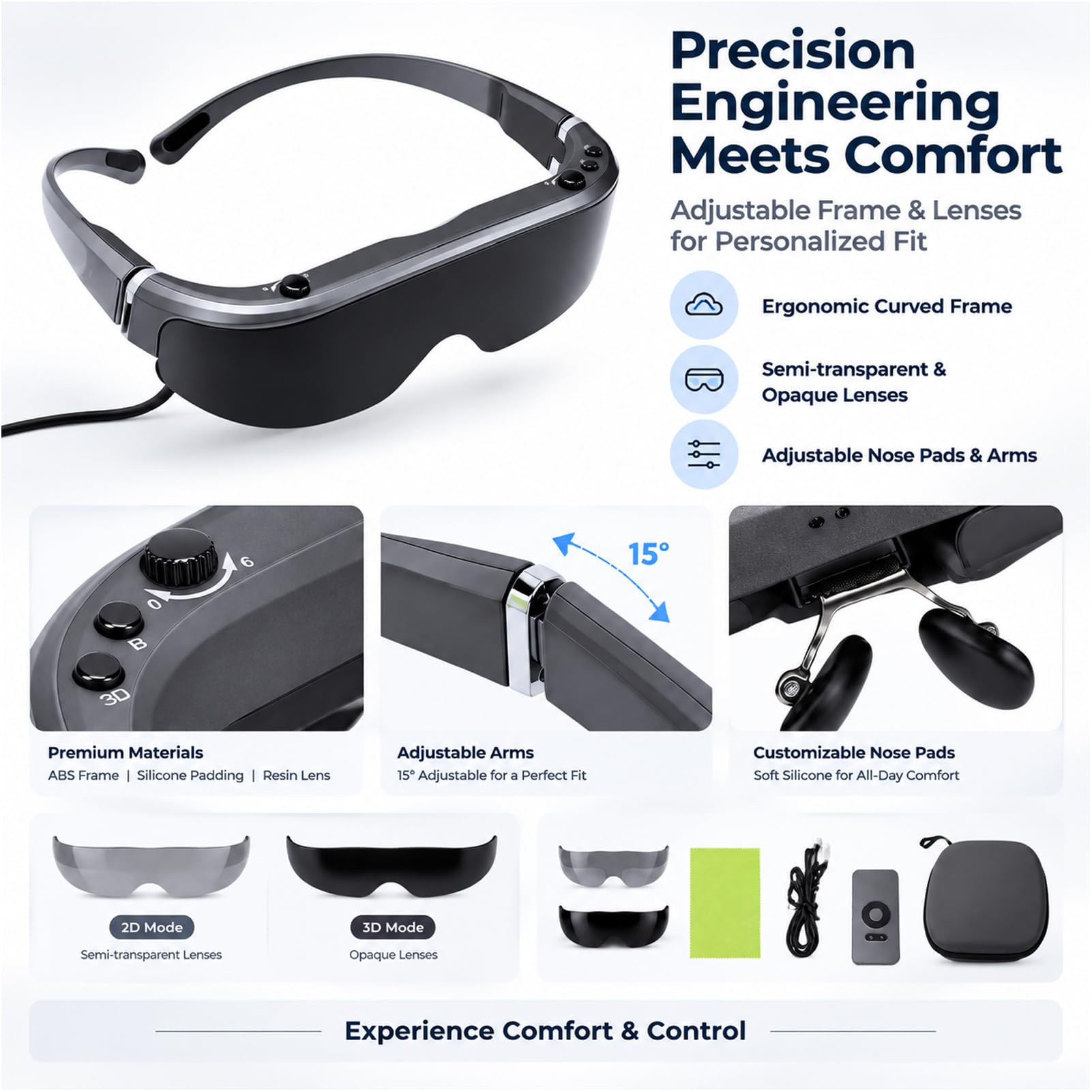 Gafas VR, Ergonomía, 2D 3D, Controlador