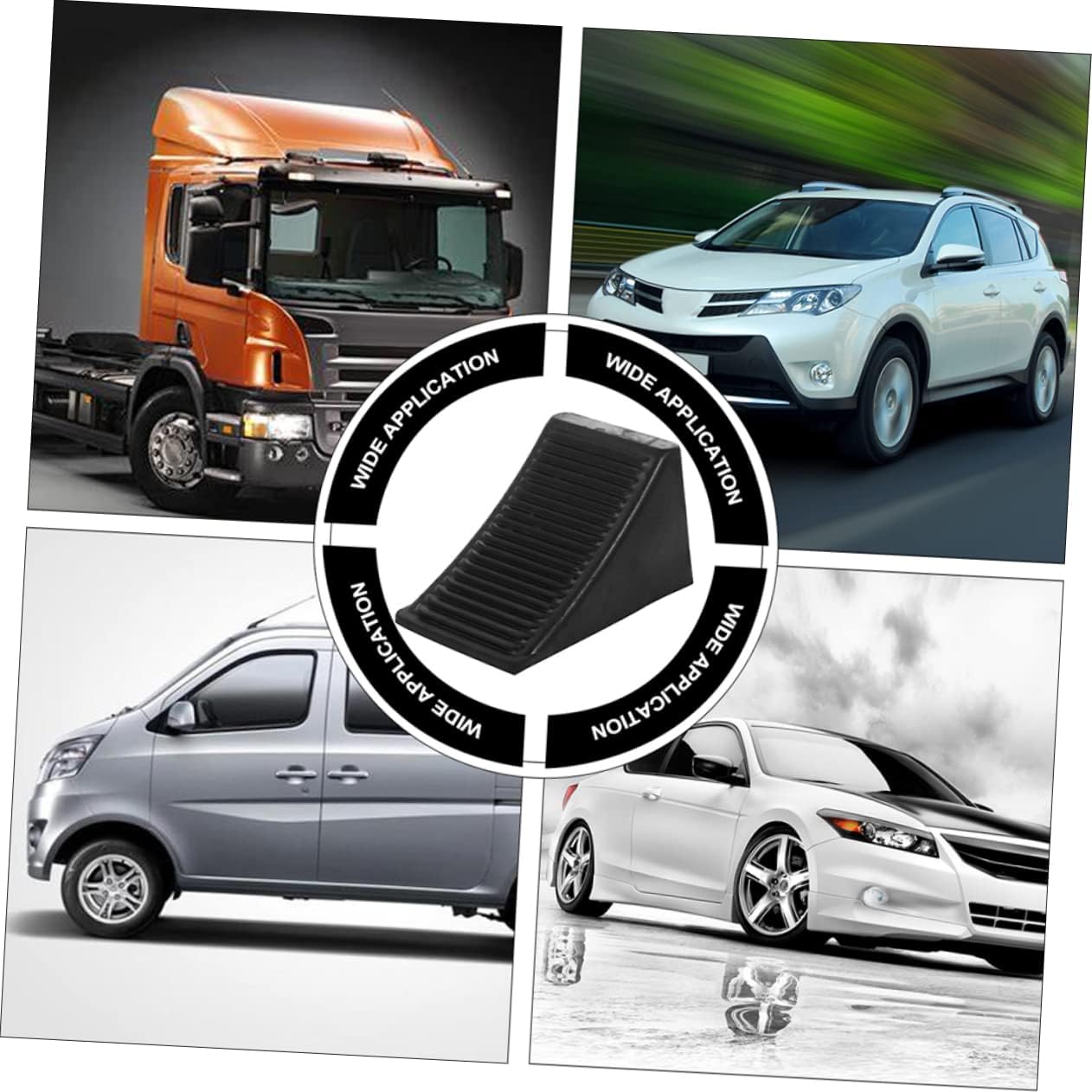 DECHOUS 2pcs Non-Slip Rv Wheel Chocks Rubber Tire Stabilizers for Trailers Travel Trailers and Motorhomes High Load Bearing Heat Resistant Easy to Use Wheel Blocks