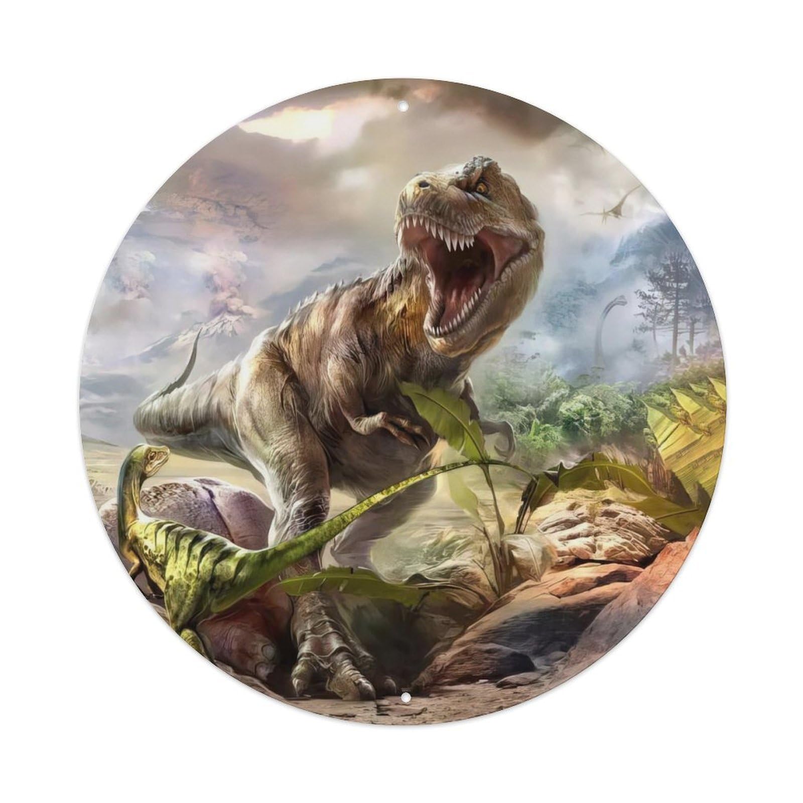 Nosauria Animal Battle of The Tyrannosaurus Rex Prehistoric Dinosaurs Metal Tin Sign