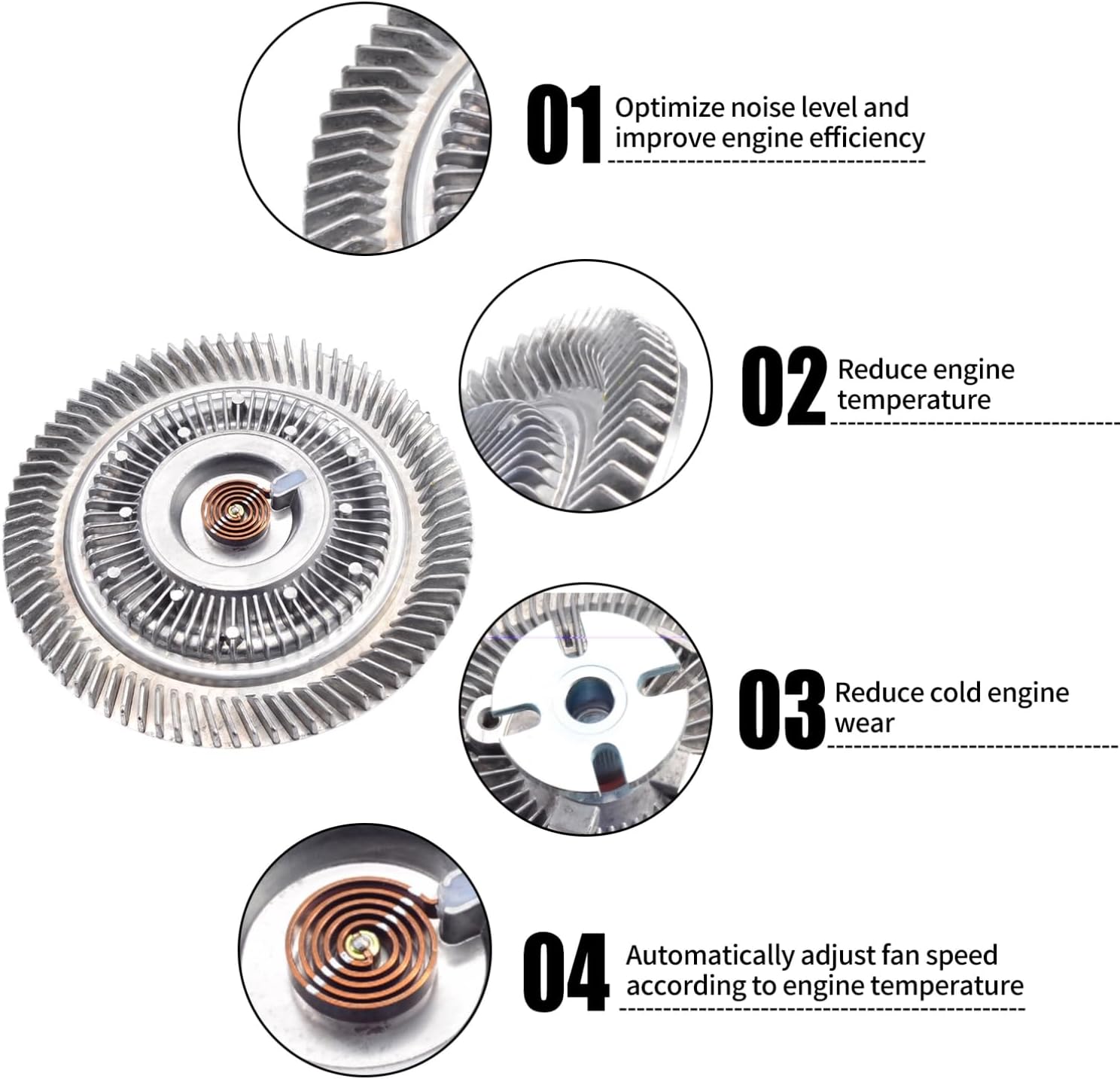 Engine Cooling Fan Clutch for Ford E-150 E-250 E-350 Econoline Club Wagon 98-03, Explorer Ranger 91-97, Mazda B4000 94-97, Navajo 91-94 V6 3.0L 4.0L 4.2L 5.4L V8 5.4L 2793 6L5Z8A616BA