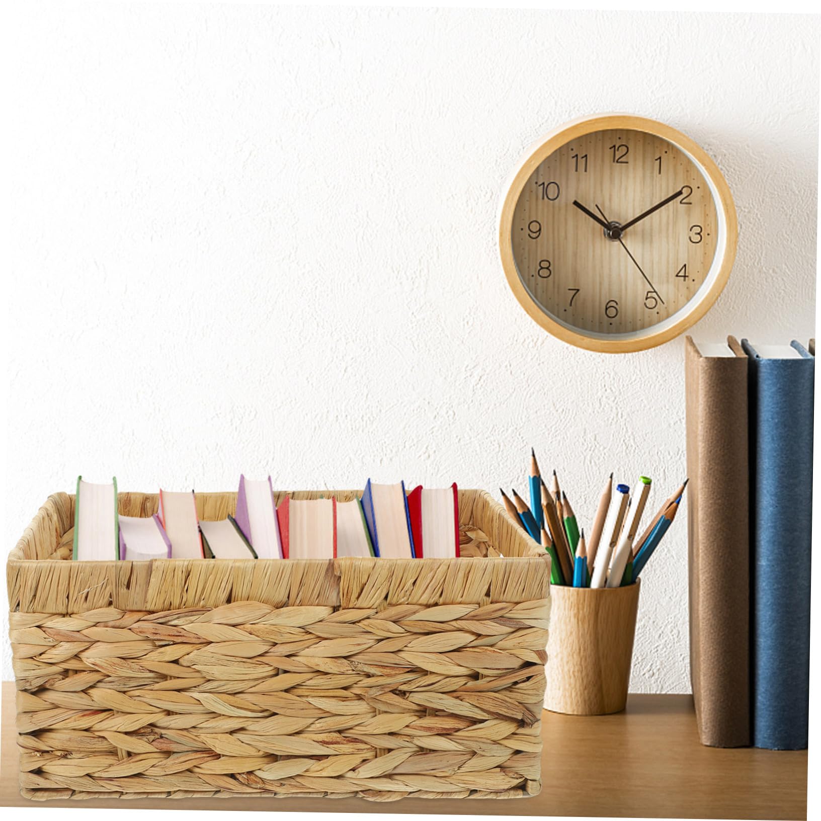 Cabilock Panier De Rangement Tissé Jacinthe Eau Séchée Pour Organisation Maison Bureau Salon Chambre Salle De Bain