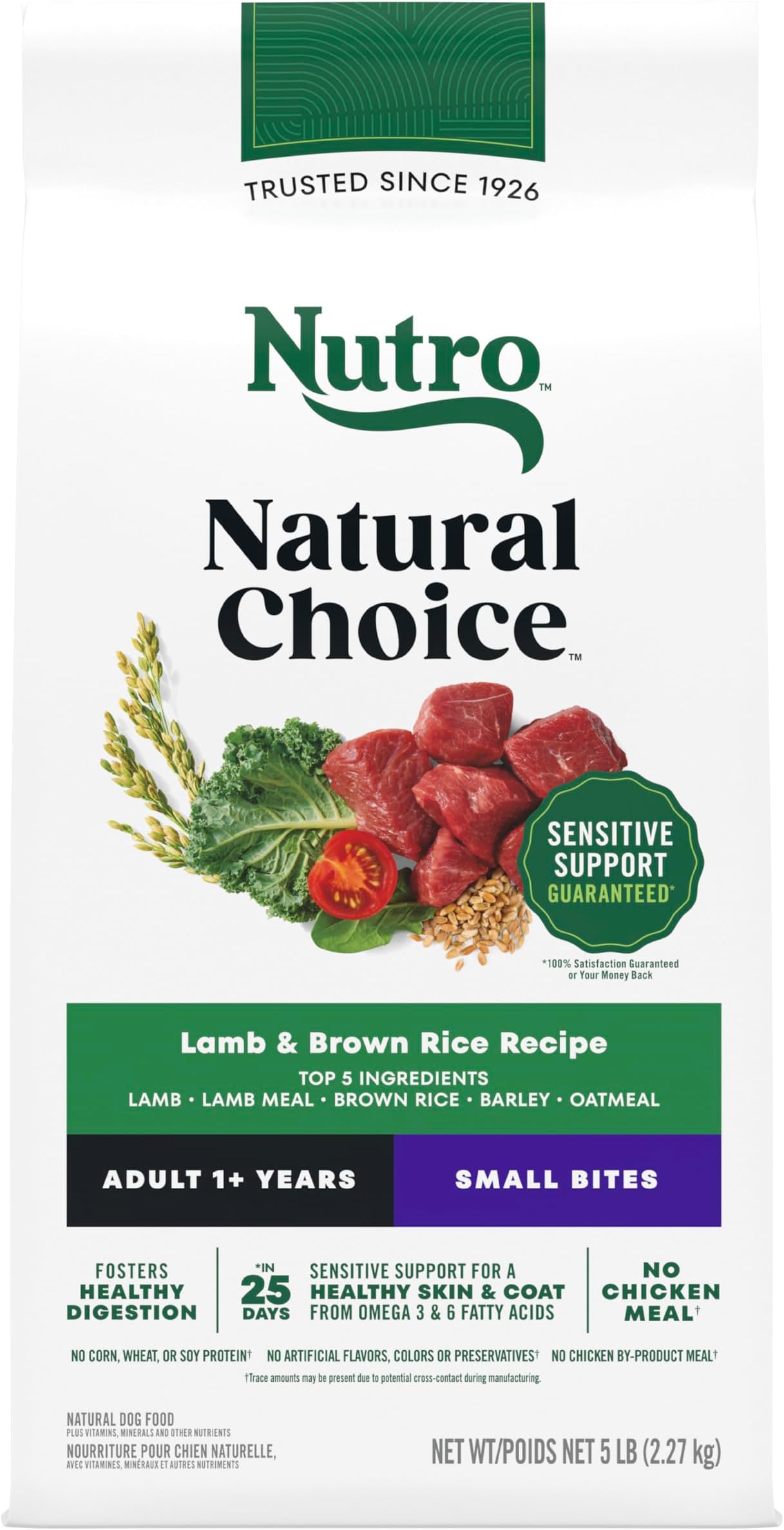 Natural Choice Small Bites Dry Dog Food, Adult Dog Food Dry Lamb & Brown Rice Recipe, 5 lbs.