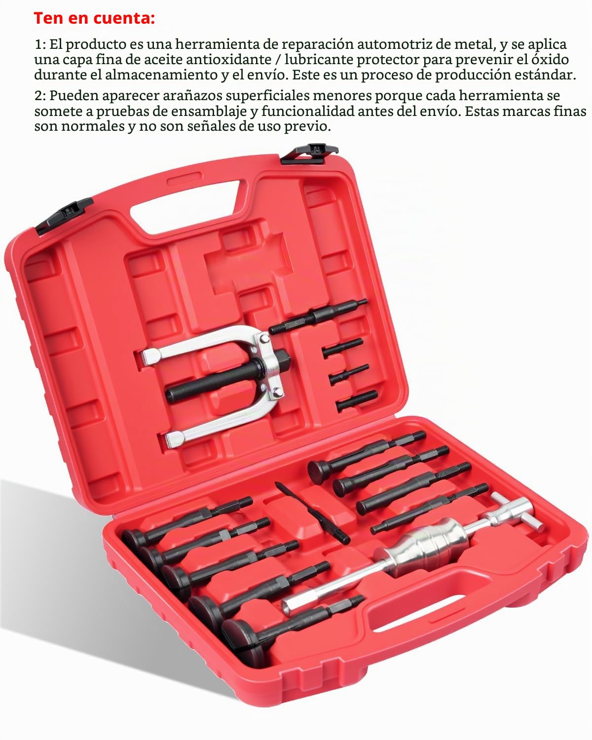DAYUAN Juego de extractores de rodamientos de Pinza de Agujero Ciego, 16 Piezas de rodamiento Interior y Extractor de Sellos, Martillo Deslizante, Herramienta de extracción de rodamientos piloto
