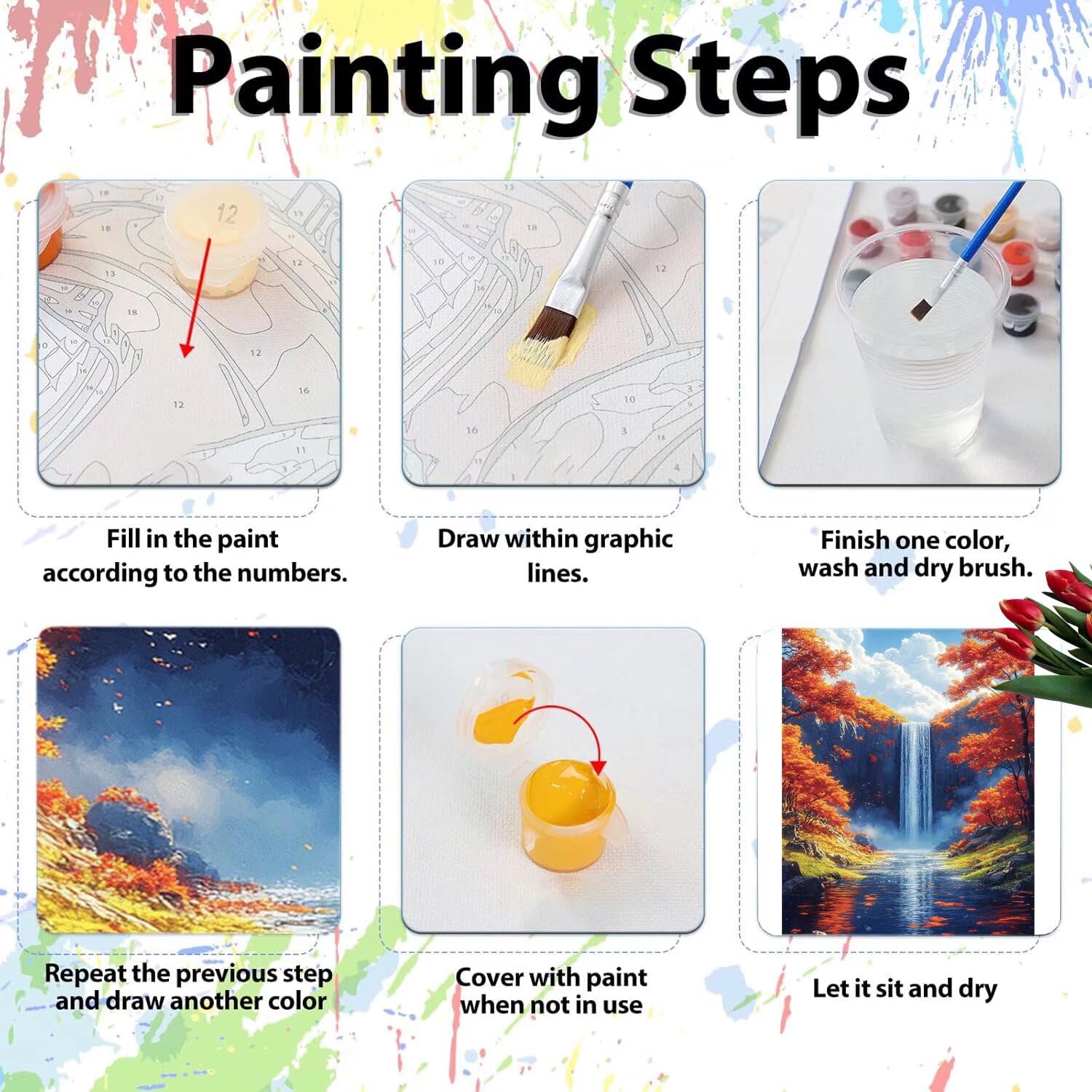 Pintar por Numeros Adultos pintar por numeros niños manualidades niños 10 años, DIY Pintar por Números de Pincel y Pintura acrílica Decoraciones para el Hogar Manualidades, sin Marco 60x80cm C-32