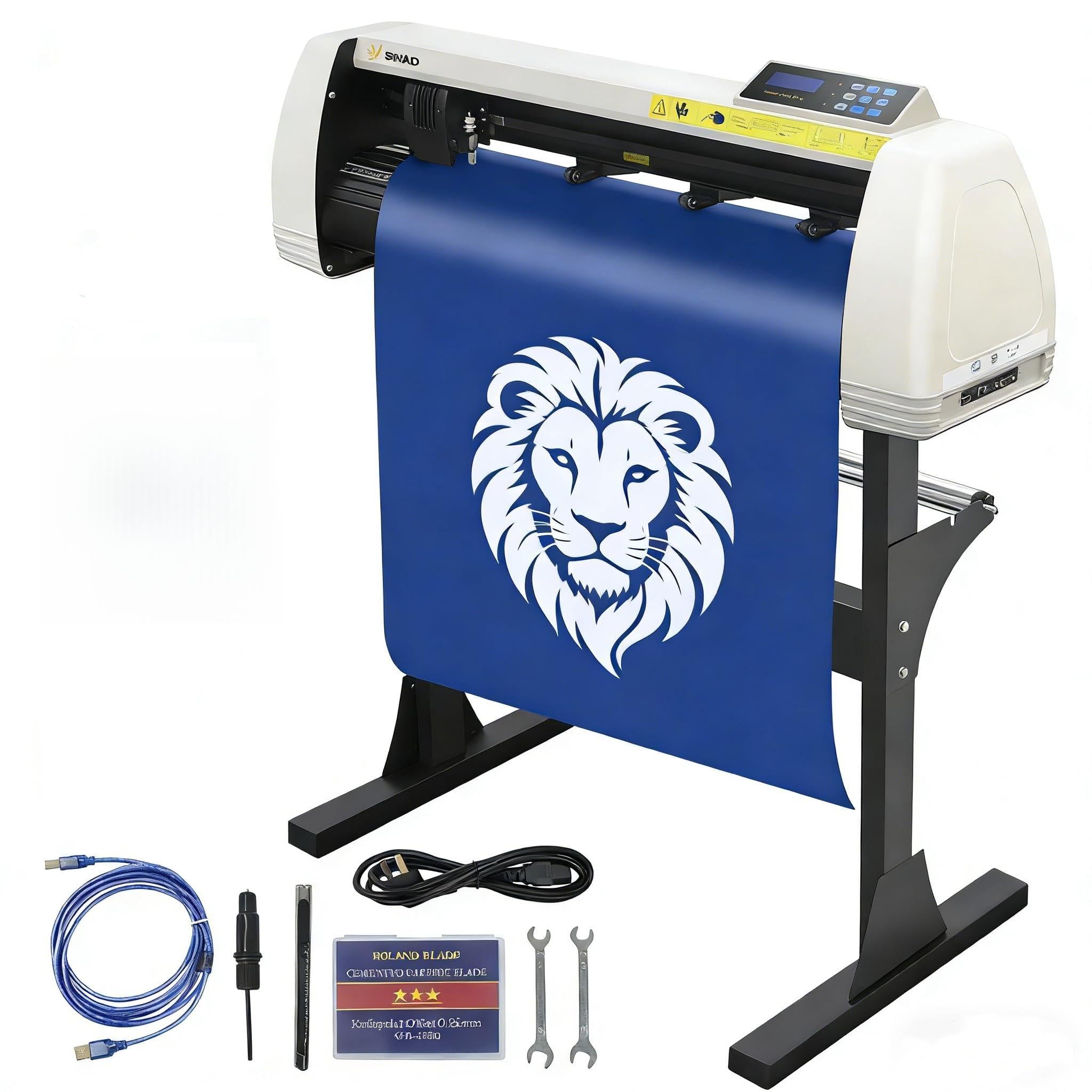 Plóter de Corte de Vinilo 980mm Máquina de Corte 256MB Cortadora de Vinilo Luz de Guía LED Sign Master Label Maker Máquina de Corte de Vinilo Equipado con Software e Interfaz USB