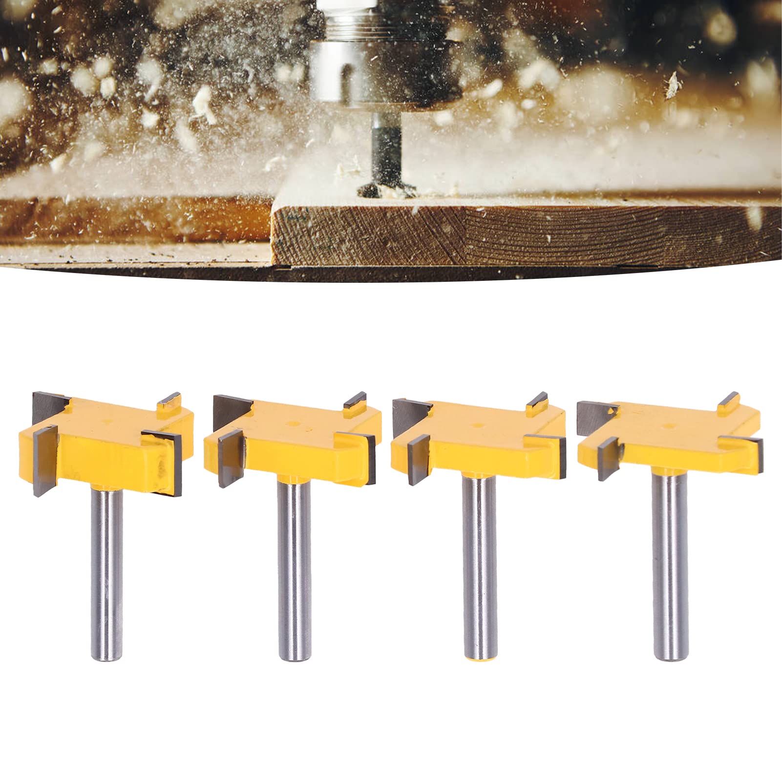 4 Pezzi Punte da Trapano per Saldatura, Gambo da 1/4 di Pollice, 4 Scanalature Scanalate Utensili per Fresatura in Bachelite Fresatrice per Incisione Fresatrice