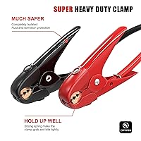 Vista 3 de Cables de puente 800A de calibre 1, 30 pies, cables de refuerzo resistentes con abrazaderas de conexión rápida para camión, SUV, camioneta