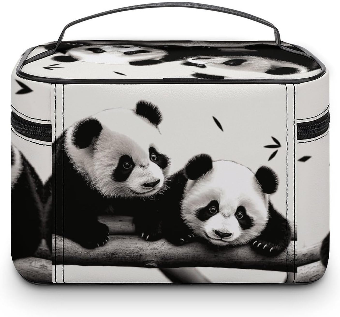 Travel Makeup Bag Portable Large Cosmetic Bag with Handle And Compartment image 3