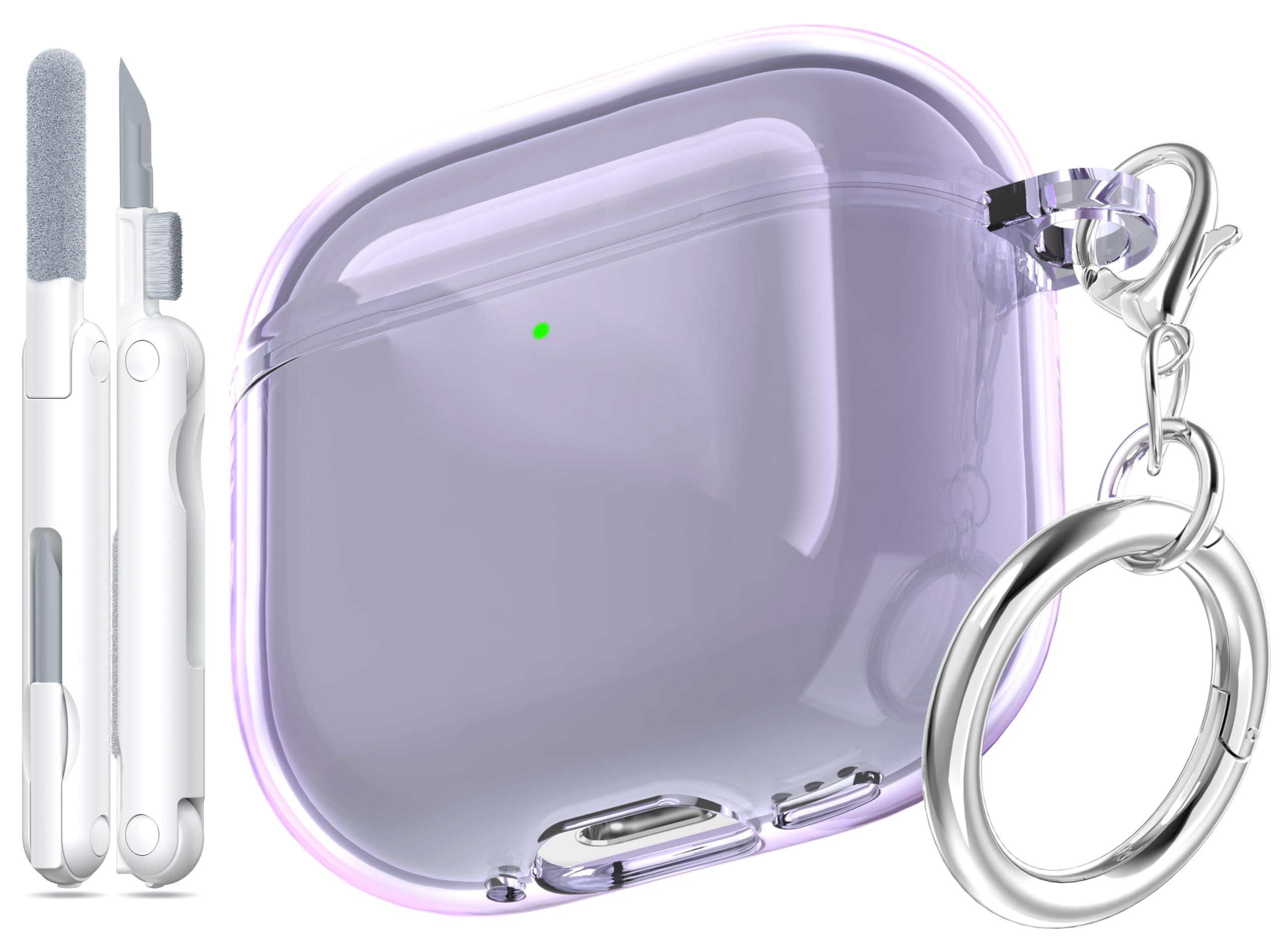 MHYALUDO for Airpods Pro 2nd/1st Generation Case Cover, Compatible with Airpods Pro Case 2nd Gen USB C Charging Port, Clear Soft Transparent Military Grade Shockproof Cover, Clear White — view 12