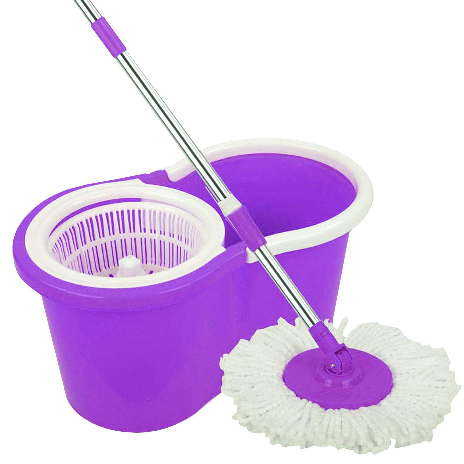 Easy Wring & Clean Turbo Magic Spin Mop & Bucket Cleaning System Floor Cleaner Microfiber Rotating Dry Heads