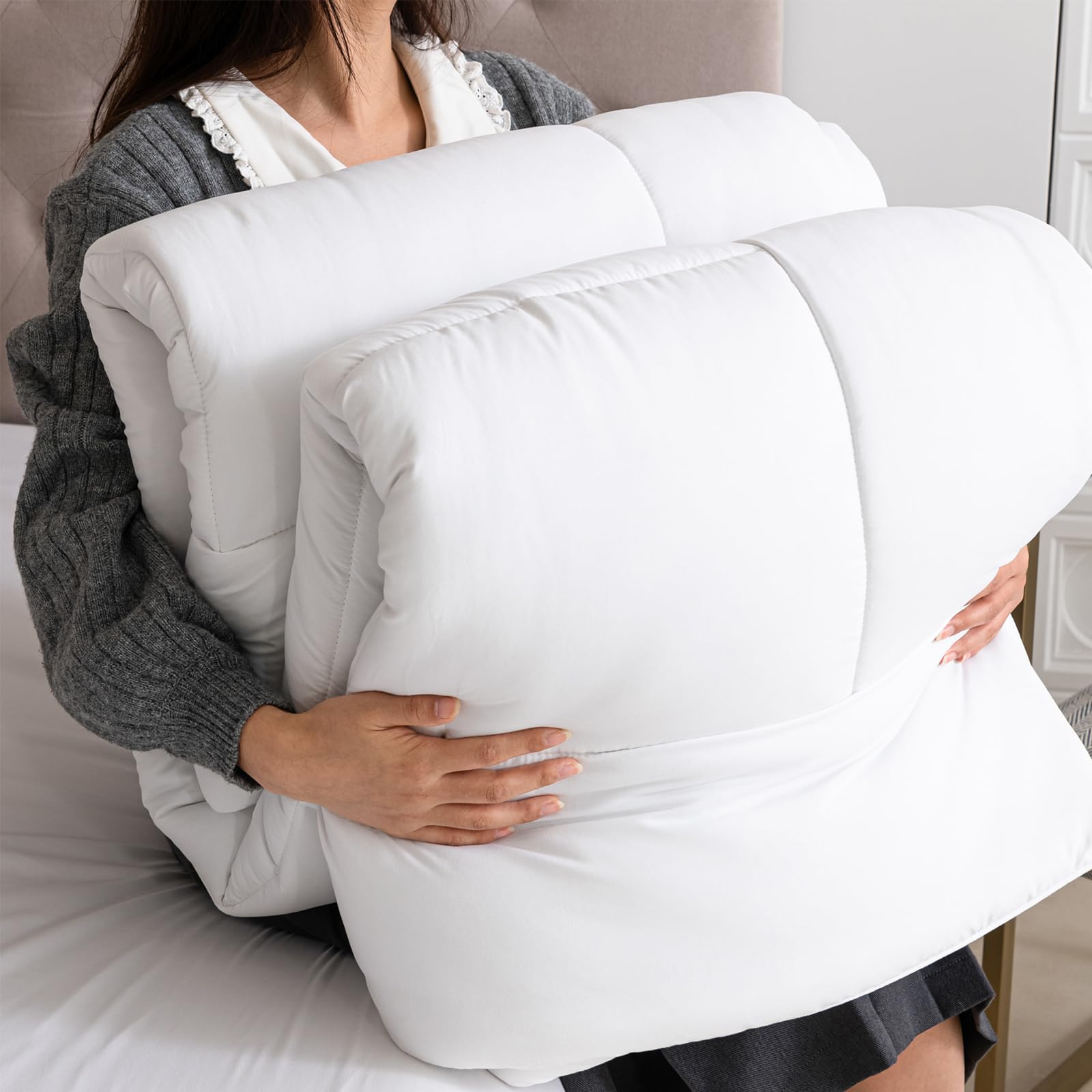 Good Nite Winterdecke 200×200 cm, 460GSM, Microfaser, Warm und Weich, Weiß