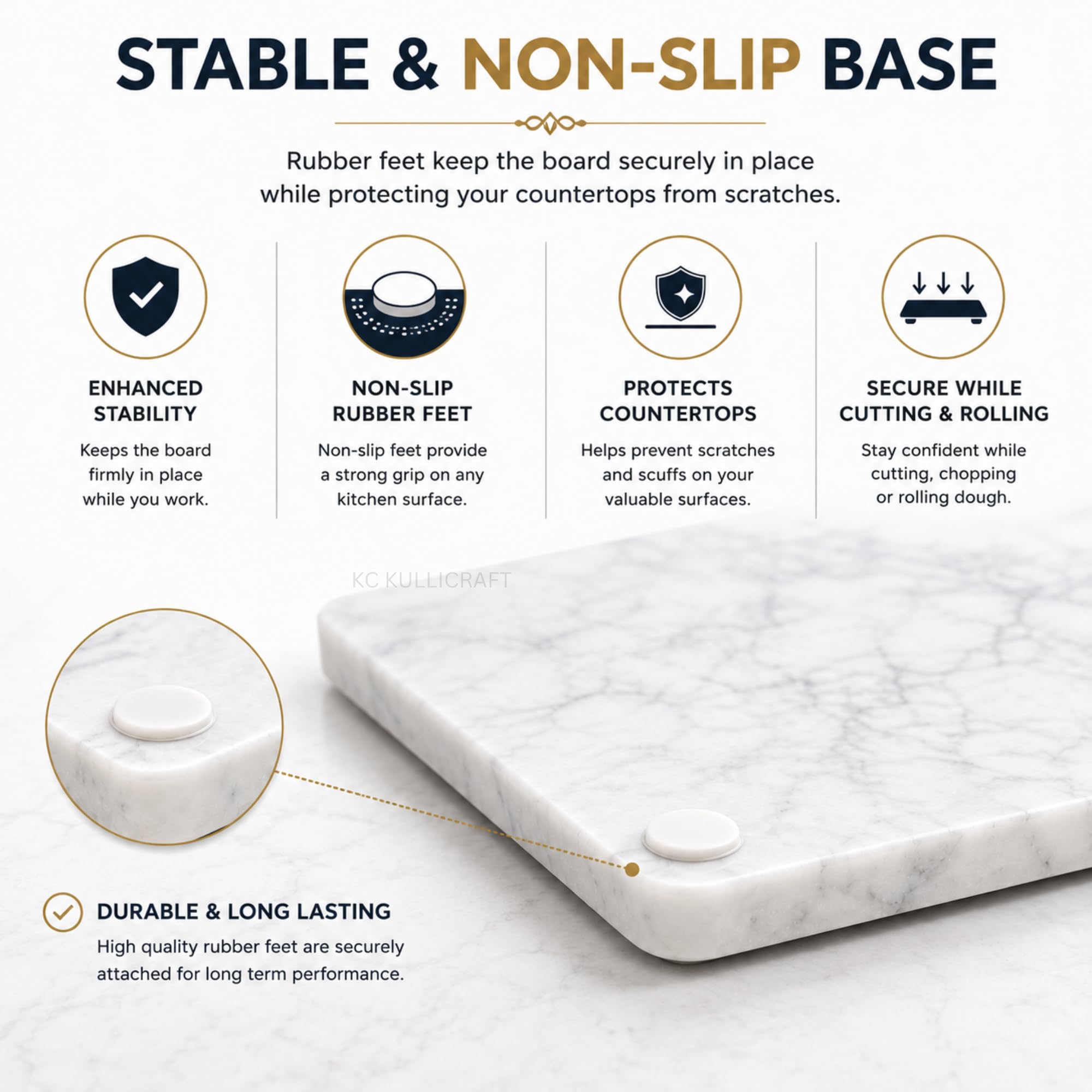 Tabla de servir de queso y embutidos de mármol blanco de 8 x 12 pulgadas, tabla de cortar de mármol natural y losa de pastelería con pies antideslizantes, bandeja de cocina de piedra de
