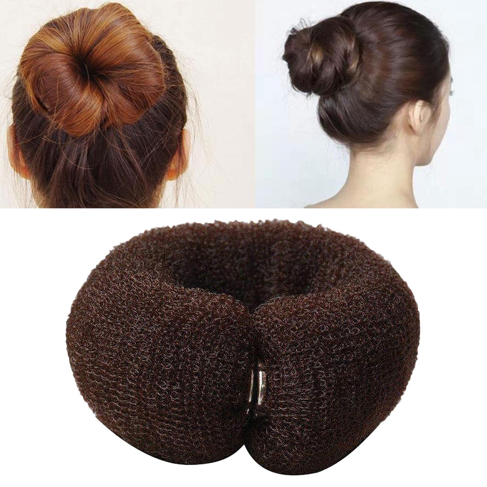 SQULIGT 12x Kleine Donut-Haarknotenmacher Für Kinder & Feines Haar – Einfache Dutt-Frisuren, Größe S (5,8 Cm), Hellbraun