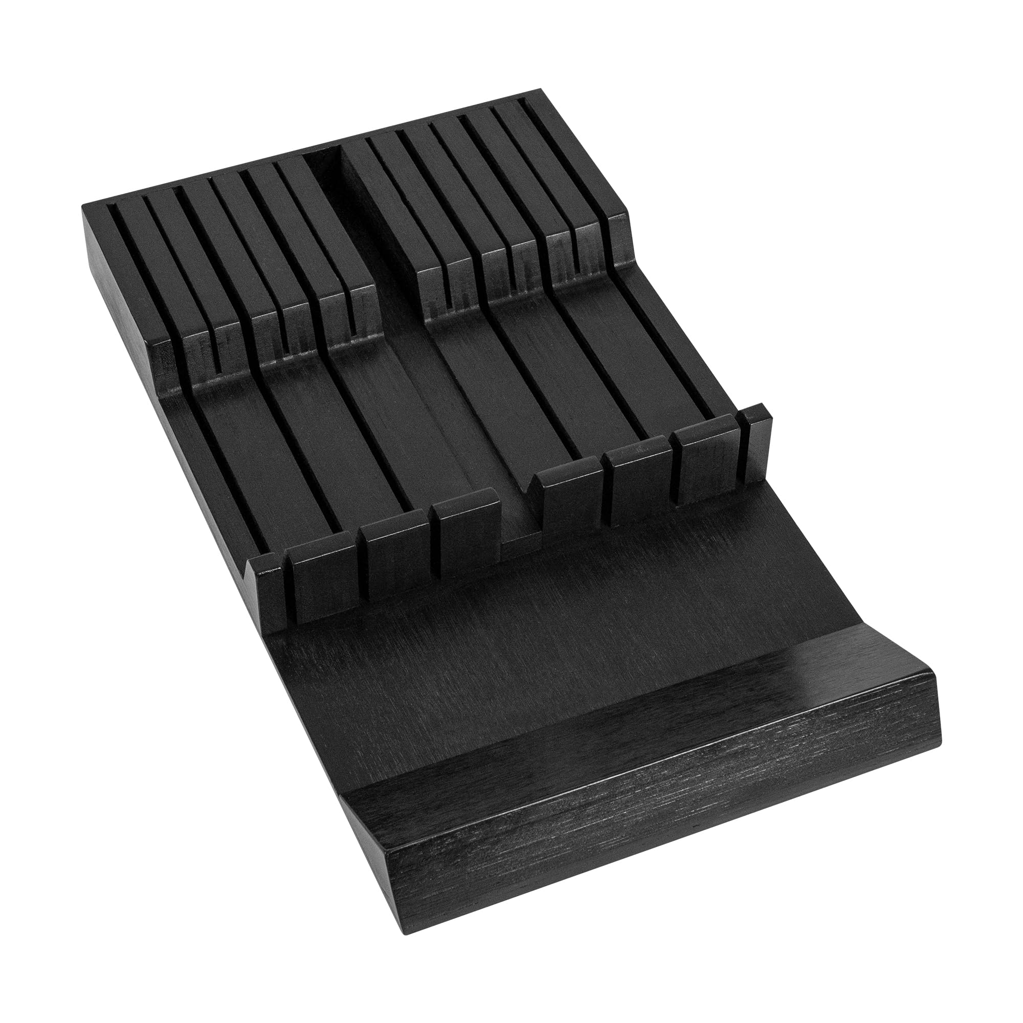 Utoplike Bamboo Knife Drawer Organizer, In-drawer Knives Block for Kitchen