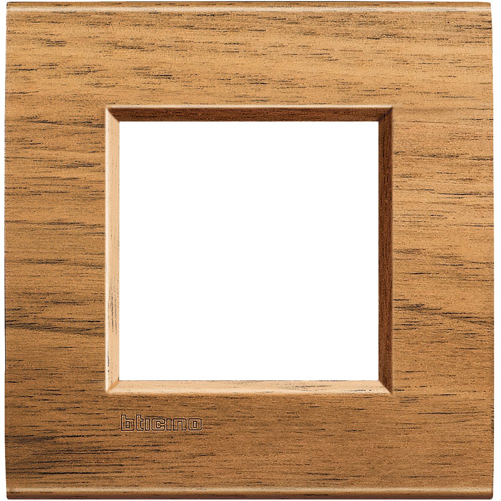 Plaque LL-PLACA 2M NOGAL en bois massif noble pour habillage de prise deux modules