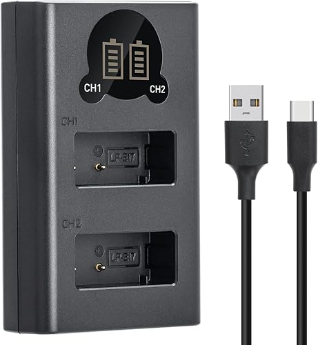 Cargador de batería LP-E17 compatible con Canon EOS RP, Rebel T6i, T7i, T8i, T6s, SL2, SL3, M3, M5, M6, 200D, 77D, 750D, 760D, cámaras