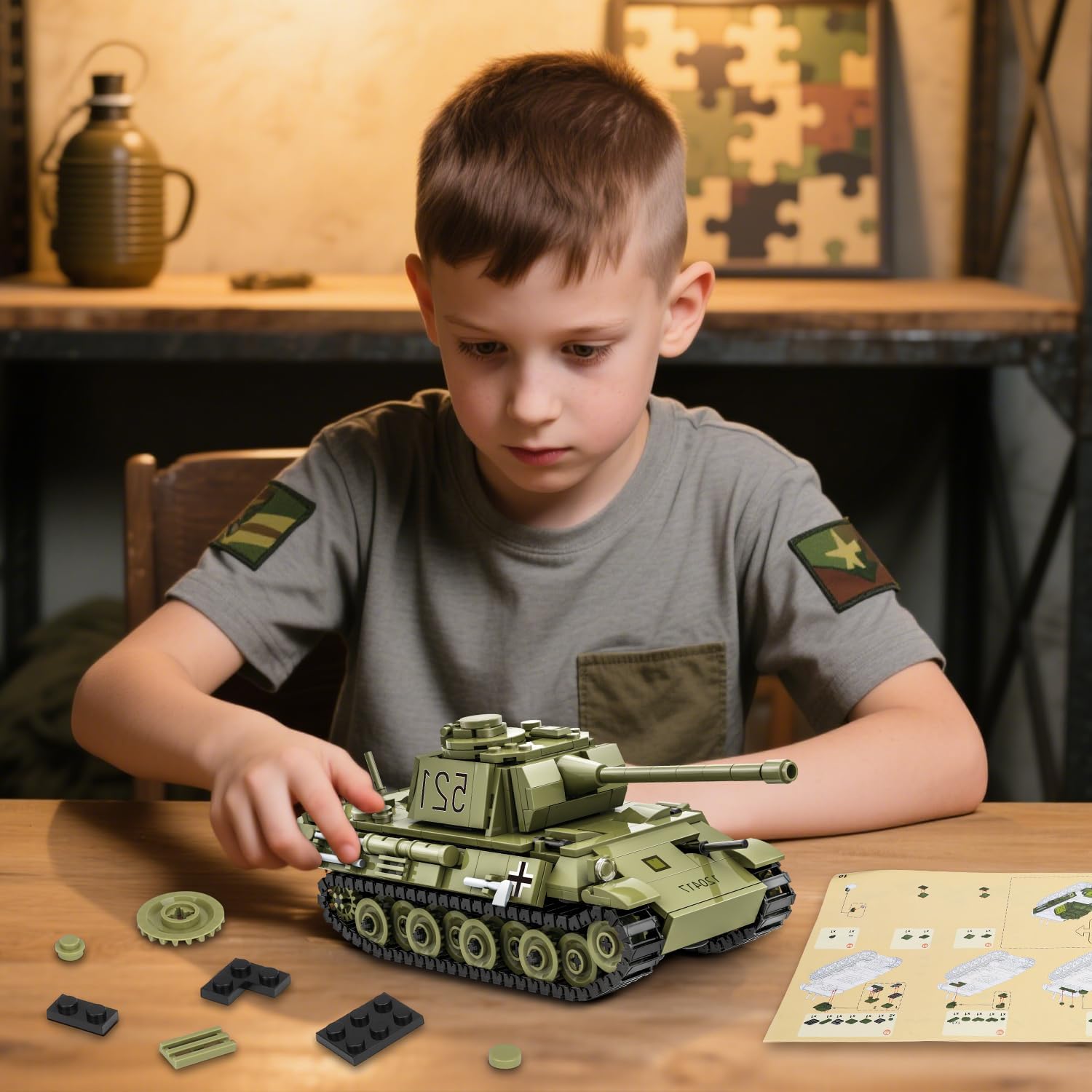 Panther Tank Building Set, Compatible with Lego Military Tank, WW2 Army Toys Historical Collection Model for Military Fans, Gifts for Teens Kids Boys 8-14 (638PCS)