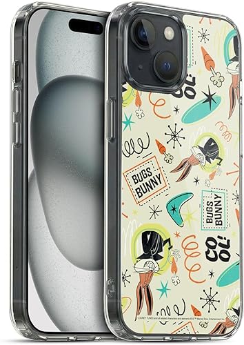 Miniatura 289 de Head Case Designs Funda de gel suave con licencia oficial de Looney Tunes Retro Bugs Bunny compatible con Apple iPhone 11 Pro Max Retro,Blanco y