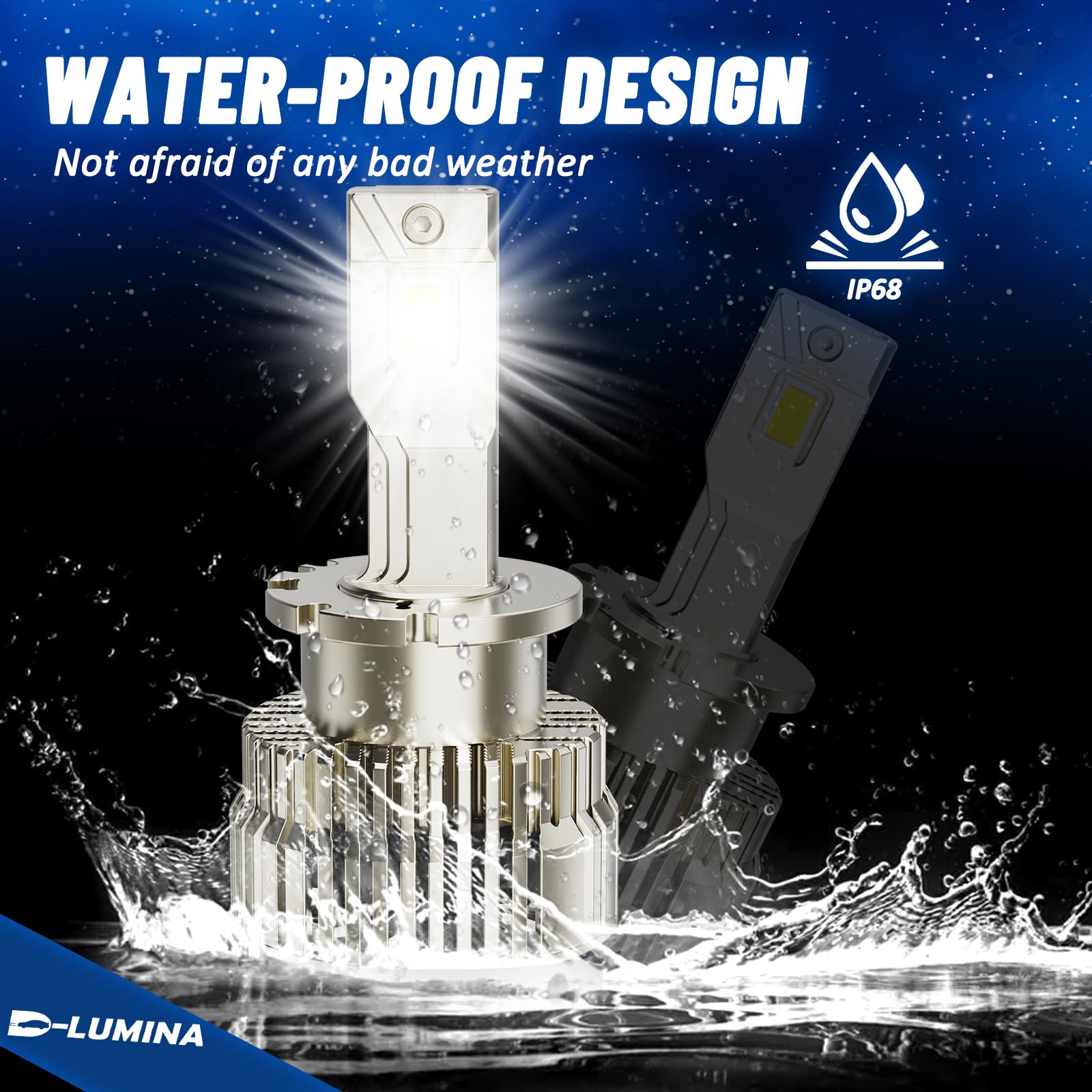 D-Lumina D2S D2R LED Żarówka Canbus 130W 26000LM 6500K, Ultrajasna żarówka LED, Zestaw do Modernizacji Reflektorów Halogenowych w Samochodach Osobowych i Ciężarowych, 2 sztuki