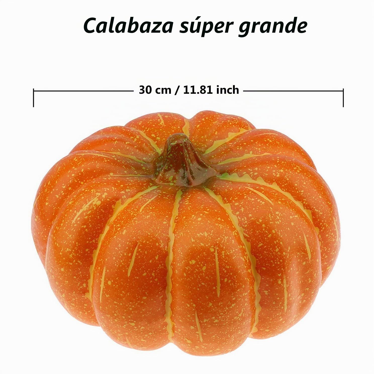 Gresorth 13'' Grande Artificiales Ornamento Calabaza Falso Cushaw Otoño Cosecha Fiesta Navidad Halloween Decoracion