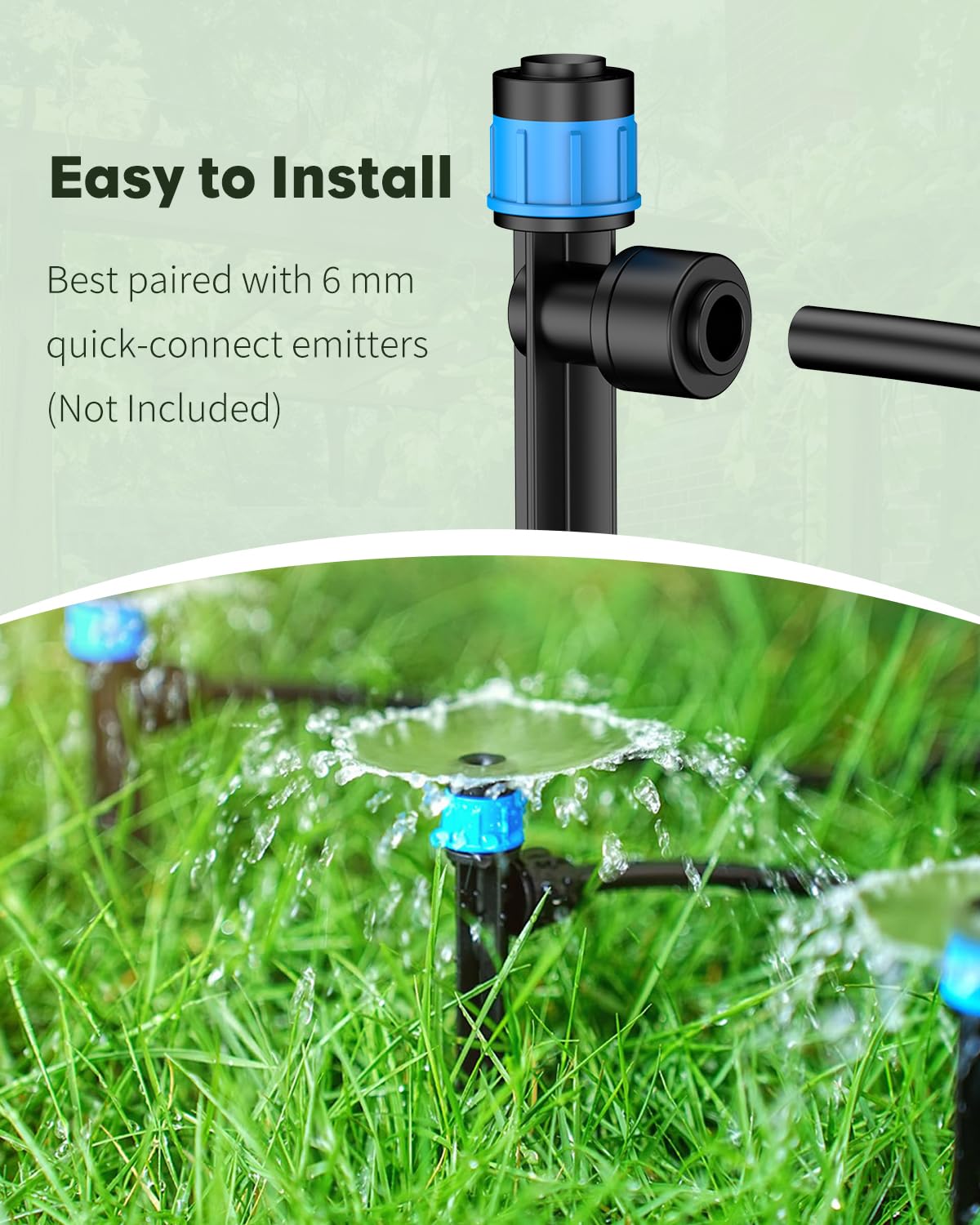 Pawfly 61 M Tubo de riego por goteo, 4-6 mm Tubería de distribución para sistema de riego, Línea de Micro PE negro, Rollo de manguera para jardín, Pieza de riego por goteo