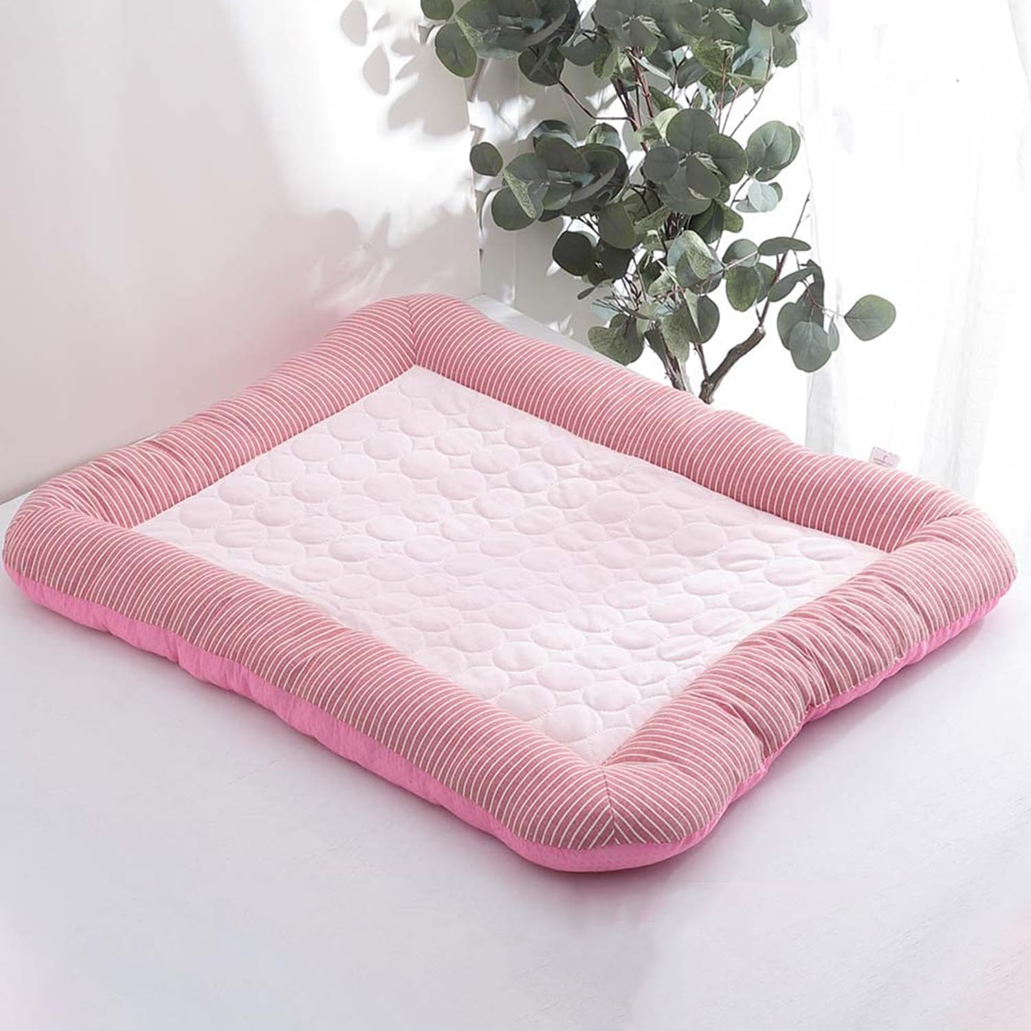 Heart Home Rectangular Dog & Cat Bed|Yarn Dyed Oxford Cloth|Nylon and Polyester With Cotton Filling|Self-Cooling Bed For Dog & Cat|Small Light-weight & Durable Dog Bed|ZQCJ005P-L|Pink (B0CQXBVSH9) Amazon Price History, Amazon Price Tracker